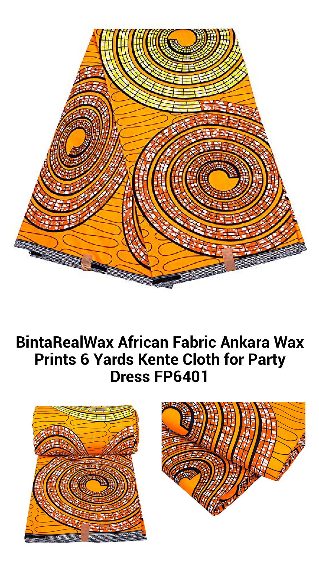 Vibrant 6-Yard Ankara Kente Cloth - Perfect for Stylish Party Dresses and DIY Creations