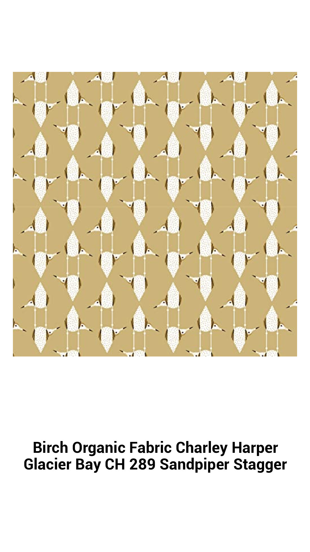Birch Organic Fabric by Charley Harper - Glacier Bay Sandpiper Stagger Design for Eco-Friendly Sewing Projects