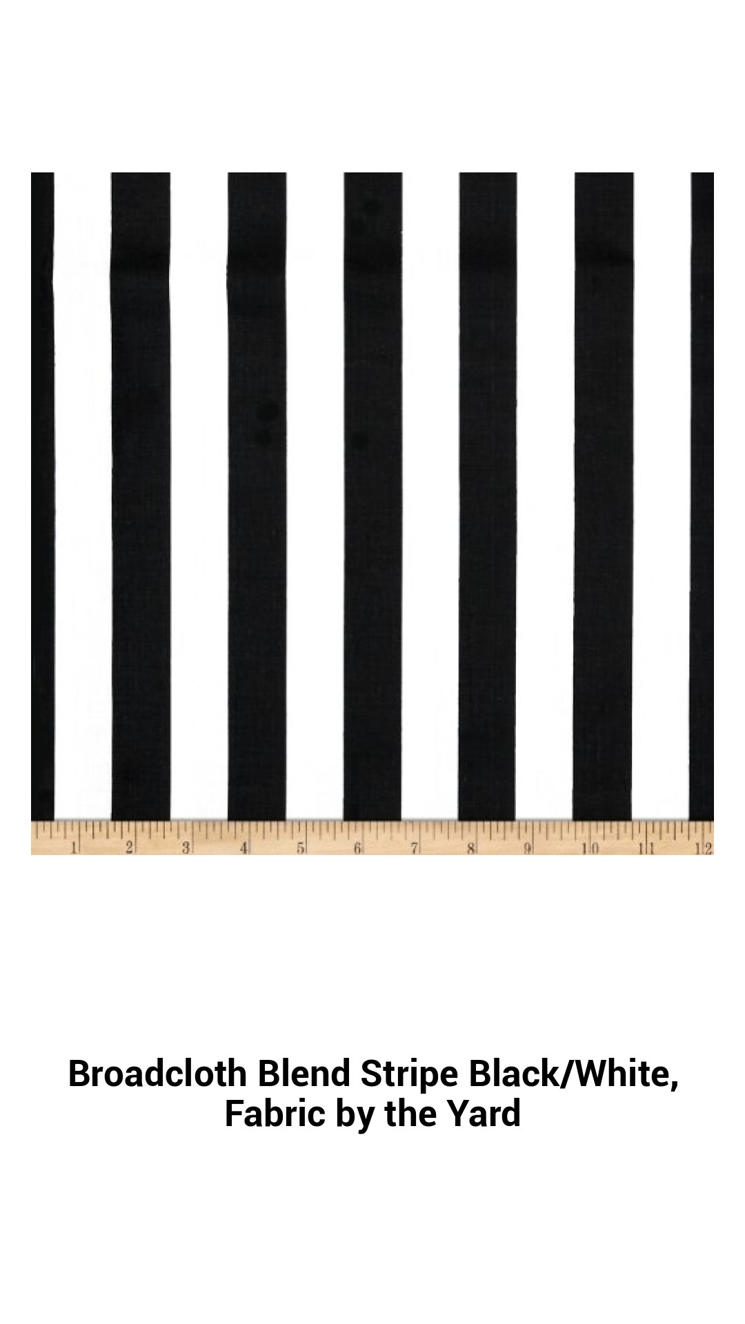 Versatile Black and White Broadcloth Blend Stripe Fabric by the Yard for Fashion and Home Décor