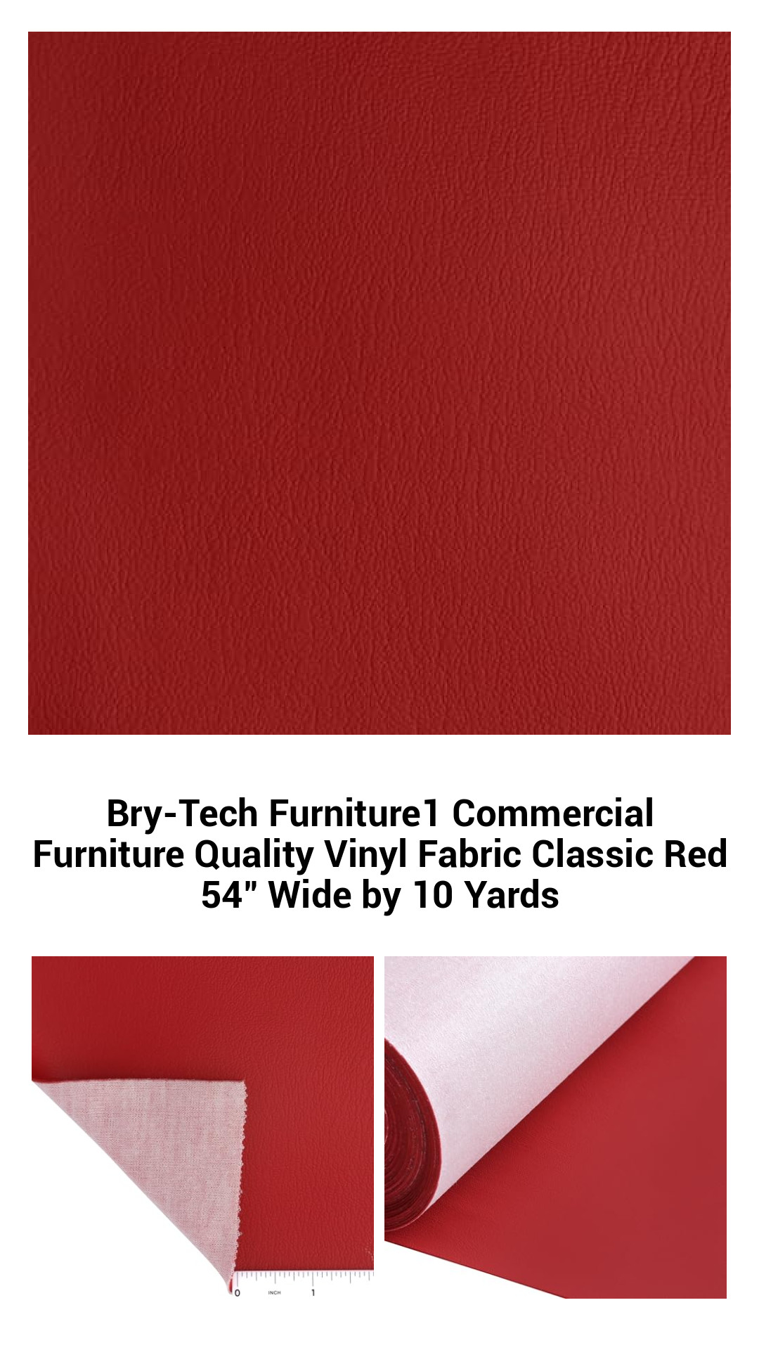 Bry-Tech Furniture1 Commercial Furniture Quality Vinyl Fabric Classic Red 54" Wide by 10 Yards Bry-Tech Furniture1 Commercial Furniture Quality Vinyl Fabric Classic Red 54" Wide by 10 Yards