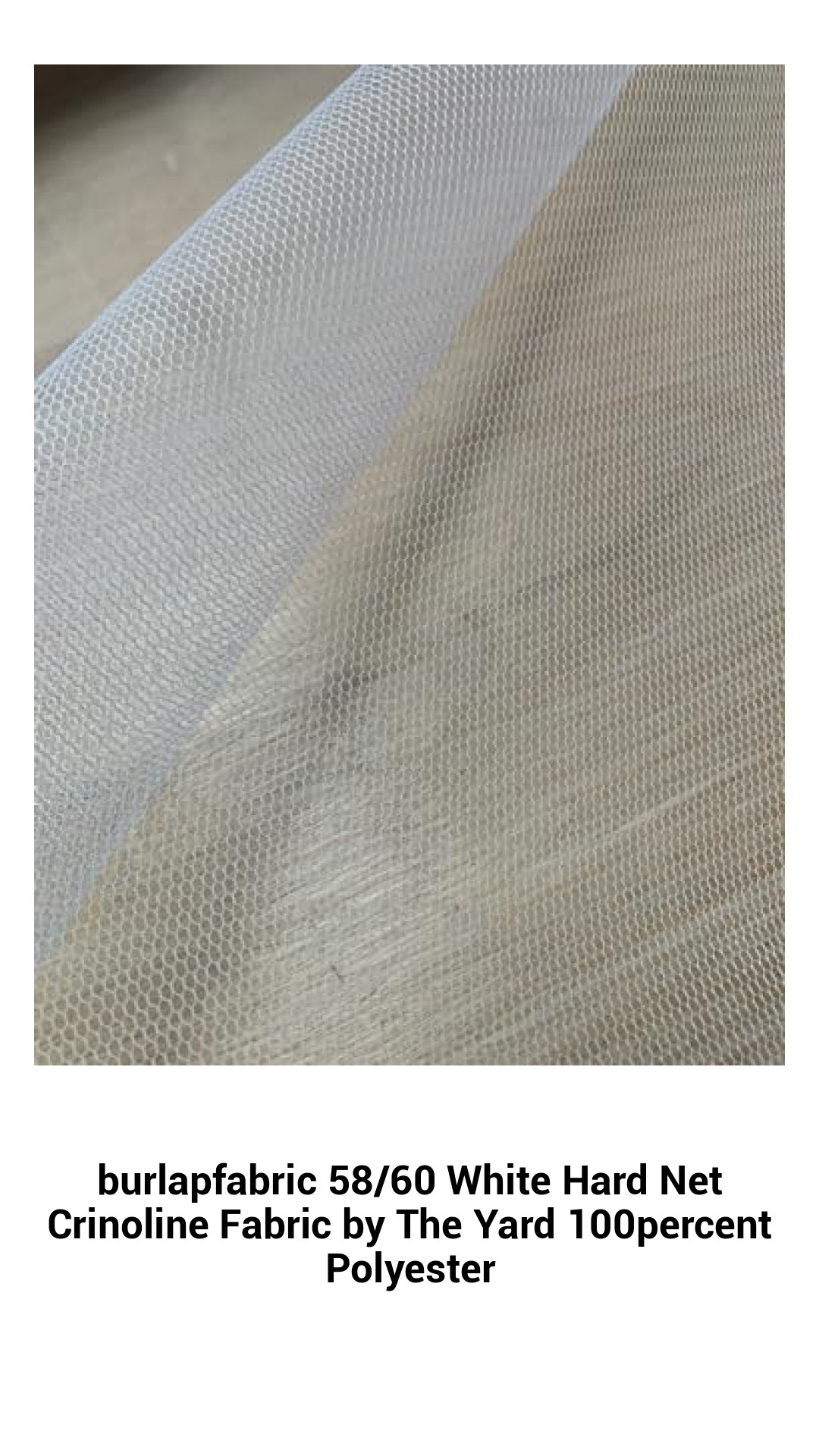 Premium White Crinoline Fabric – 58/60 Inch Hard Netting for Crafting and Fashion – 100% Polyester, Sold by the Yard