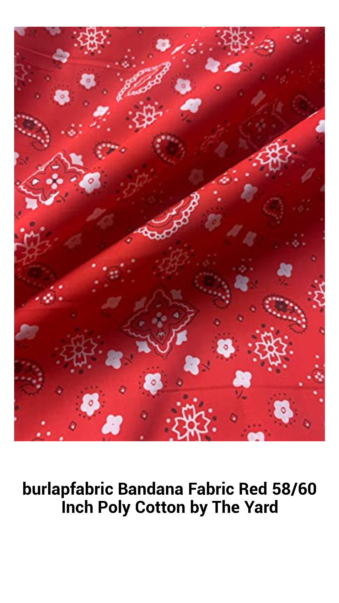 Vibrant Red Poly Cotton Burlap Bandana Fabric – 58/60 Inch Crafting Material by the Yard