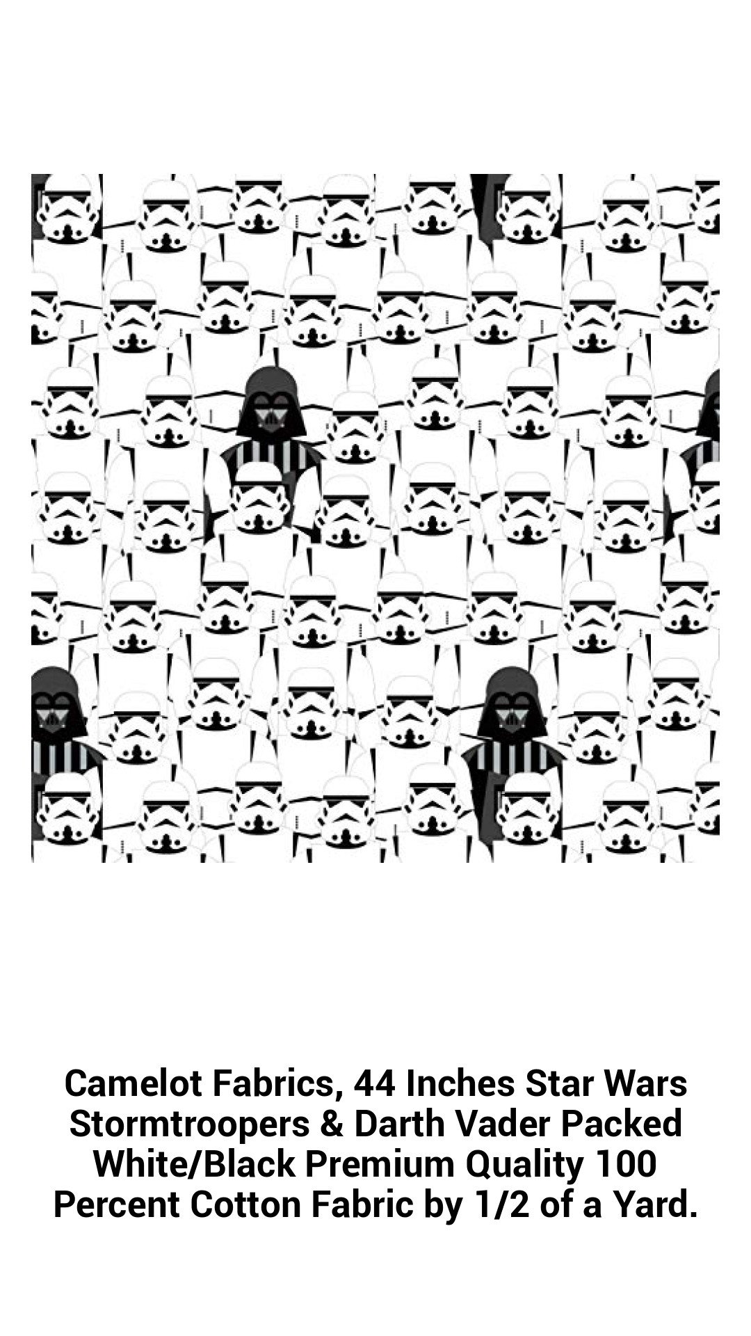 Star Wars Stormtroopers & Darth Vader 100% Cotton Fabric - 44 Inches Wide, Premium Quality, Perfect for Quilting & Crafts