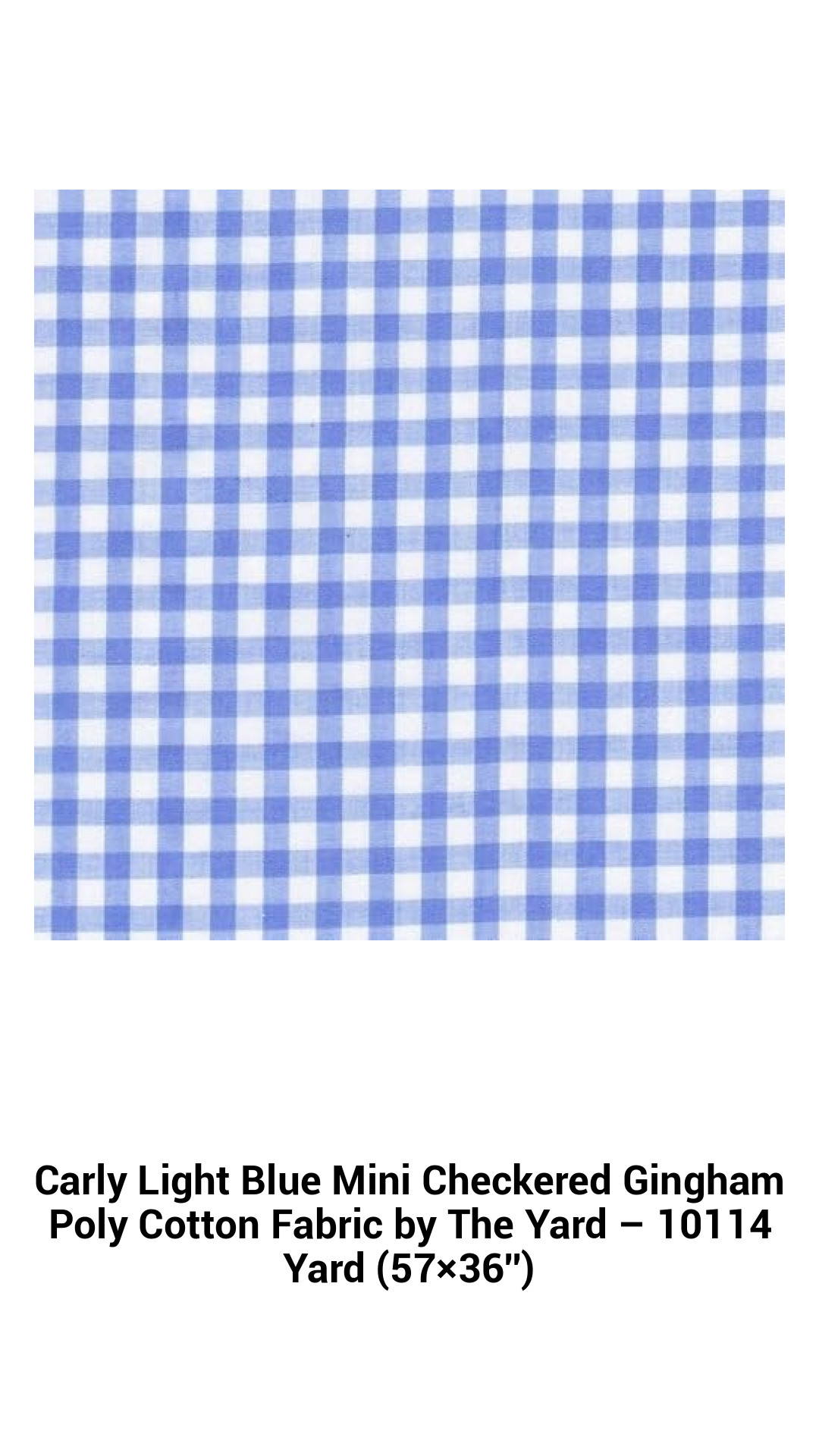 Carly Light Blue Mini Checkered Gingham Poly Cotton Fabric by The Yard – 10114 Yard (57×36'') Carly Light Blue Mini Checkered Gingham Poly Cotton Fabric by The Yard – 10114 Yard (57×36'')