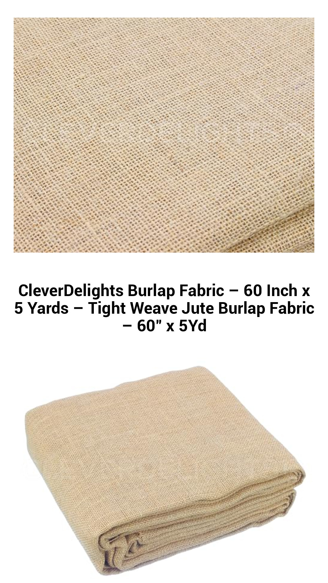 CleverDelights Burlap Fabric – 60 Inch x 5 Yards – Tight Weave Jute Burlap Fabric – 60" x 5Yd CleverDelights Burlap Fabric – 60 Inch x 5 Yards – Tight Weave Jute Burlap Fabric – 60" x 5Yd