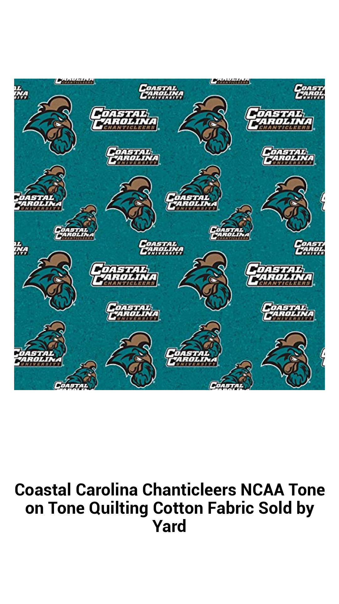 Coastal Carolina Chanticleers NCAA Premium Quilting Cotton Fabric – Versatile Tone on Tone Design Sold by the Yard