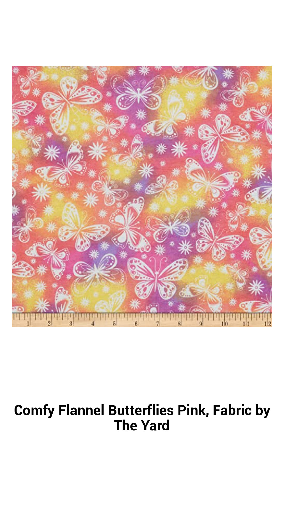 Comfy Flannel Butterflies Pink, Fabric by The Yard Comfy Flannel Butterflies Pink, Fabric by The Yard