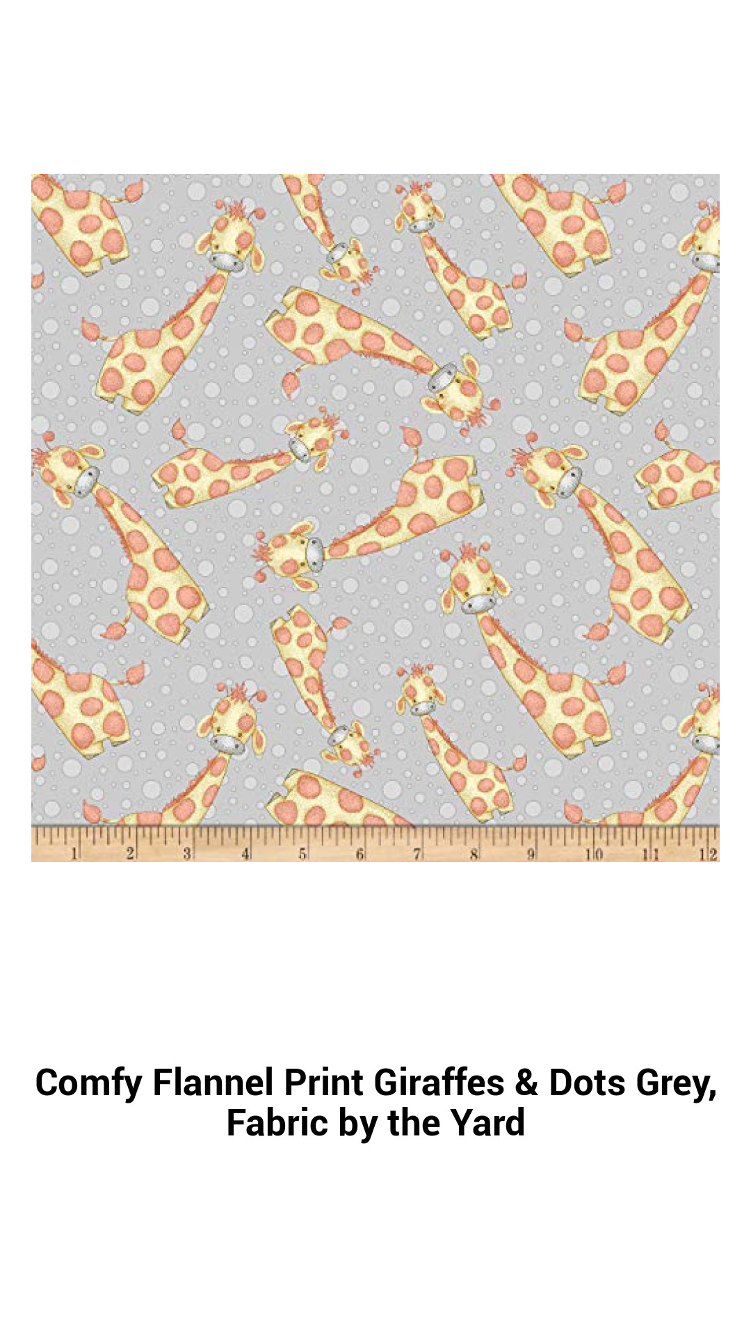 Cozy Cotton Flannel Giraffe and Dot Print Fabric - Perfect for Quilting, Apparel, and More, Sold by the Yard