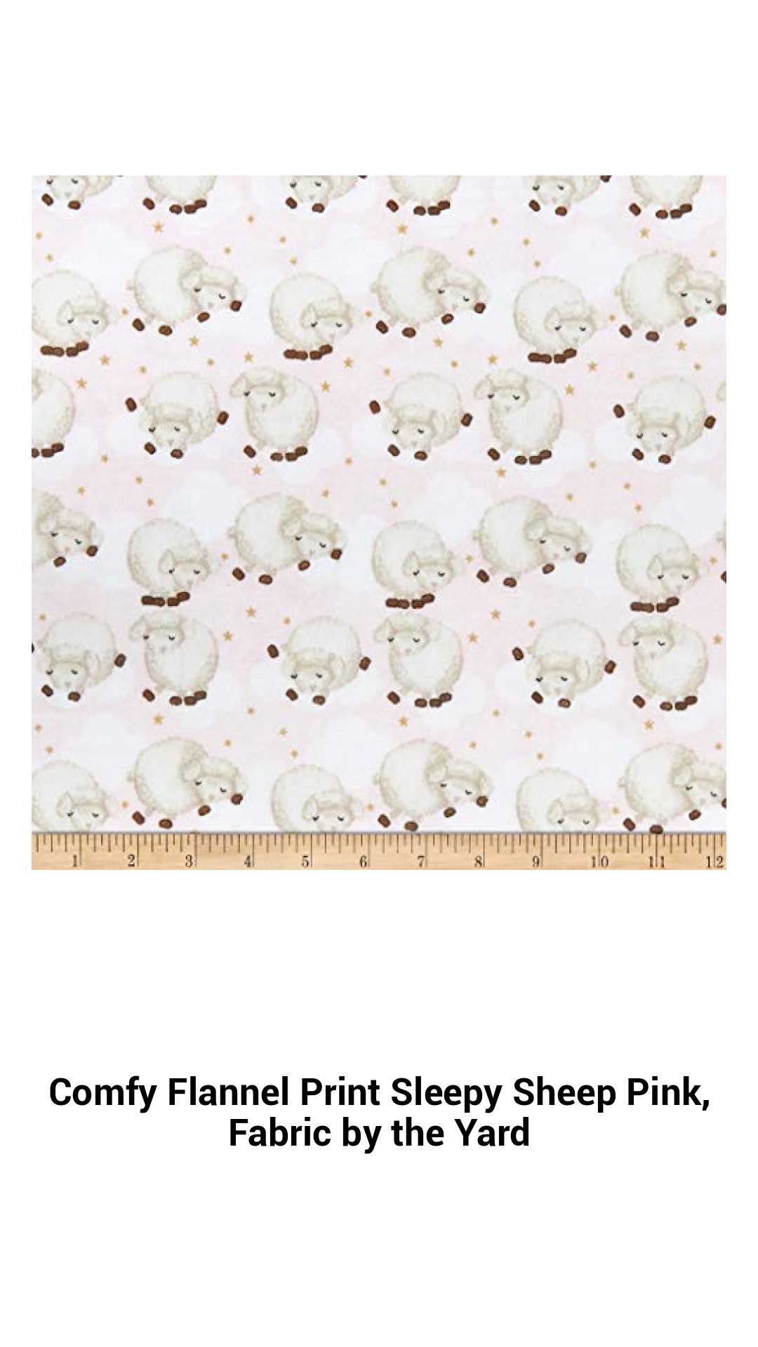 Comfy Flannel Print Sleepy Sheep Pink, Fabric by the Yard Comfy Flannel Print Sleepy Sheep Pink, Fabric by the Yard