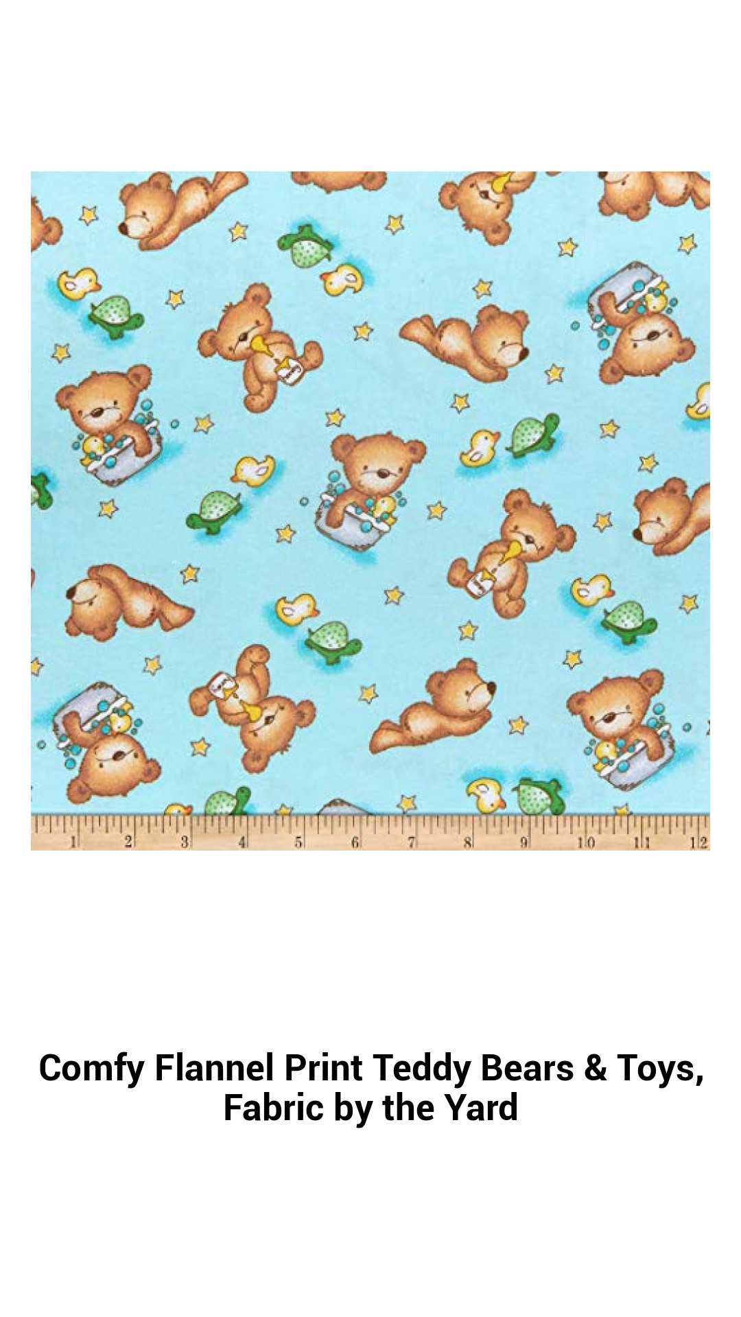 Cozy Double-Brushed Flannel Fabric Featuring Adorable Teddy Bears and Toys – Perfect for Quilting and Apparel, Sold by the Yard