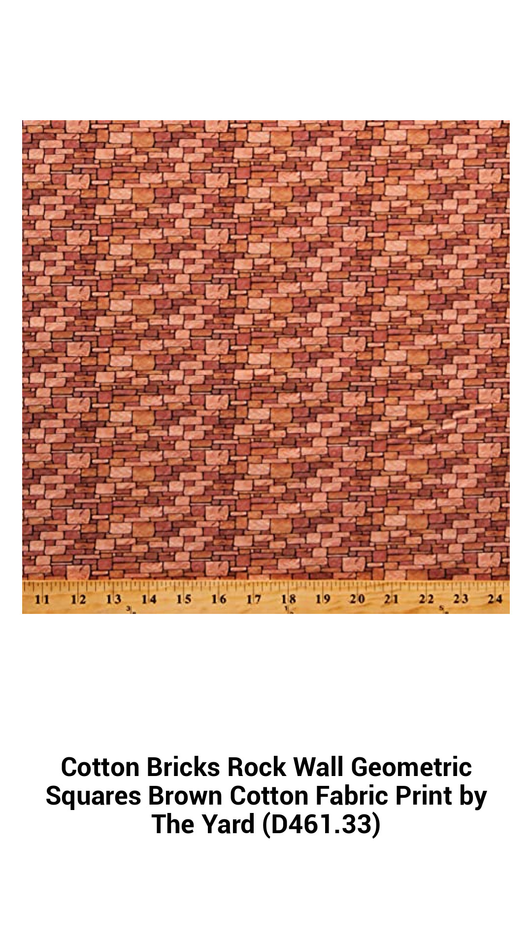 Cotton Bricks Rock Wall Geometric Squares Brown Cotton Fabric Print by The Yard (D461.33) Cotton Bricks Rock Wall Geometric Squares Brown Cotton Fabric Print by The Yard (D461.33)