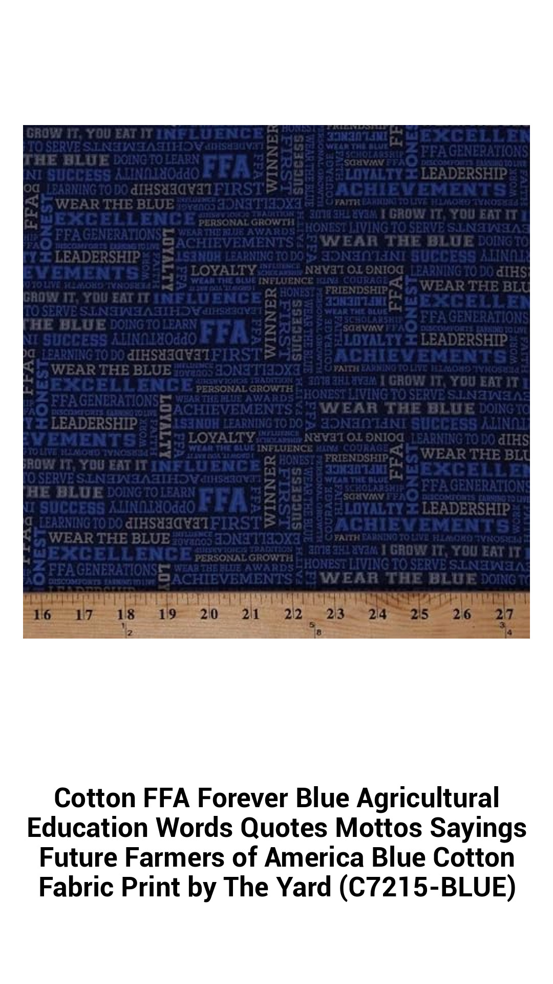 Cotton FFA Forever Blue Agricultural Education Words Quotes Mottos Sayings Future Farmers of America Blue Cotton Fabric Print by The Yard (C7215-BLUE) Cotton FFA Forever Blue Agricultural Education Words Quotes Mottos Sayings Future Farmers of America Blue Cotton Fabric Print by The Yard (C7215-BLUE)