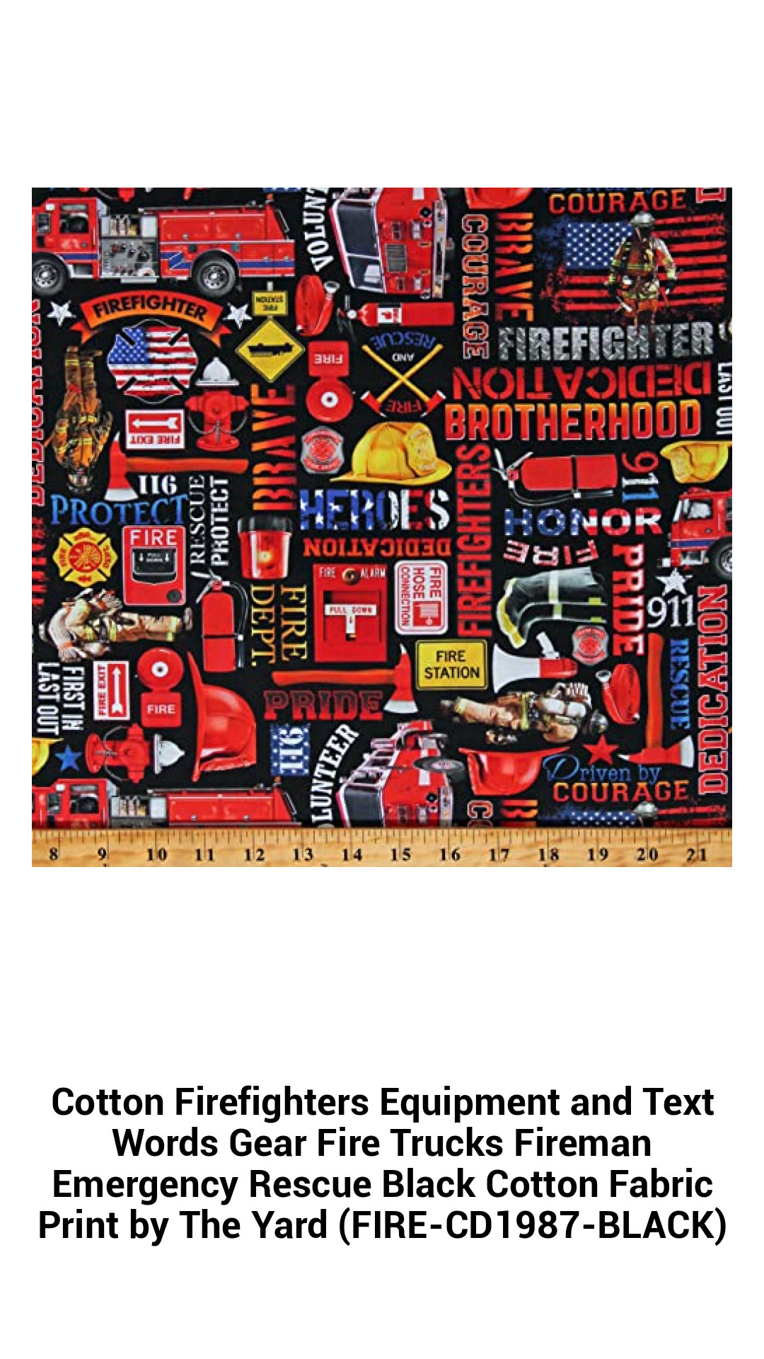 Cotton Firefighters Equipment and Text Words Gear Fire Trucks Fireman Emergency Rescue Black Cotton Fabric Print by The Yard (FIRE-CD1987-BLACK) Cotton Firefighters Equipment and Text Words Gear Fire Trucks Fireman Emergency Rescue Black Cotton Fabric Print by The Yard (FIRE-CD1987-BLACK)