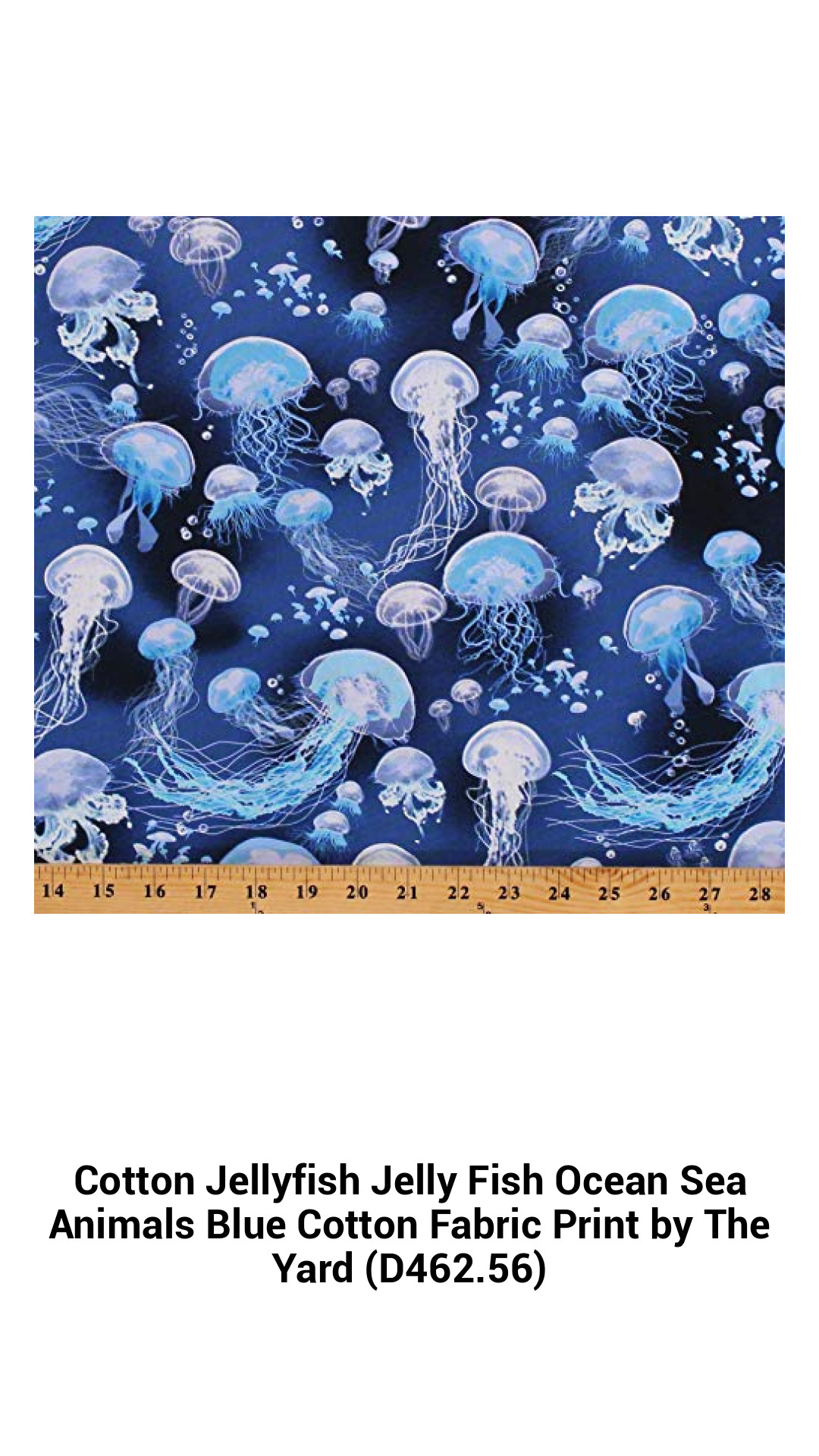 Cotton Jellyfish Jelly Fish Ocean Sea Animals Blue Cotton Fabric Print by The Yard (D462.56) Cotton Jellyfish Jelly Fish Ocean Sea Animals Blue Cotton Fabric Print by The Yard (D462.56)