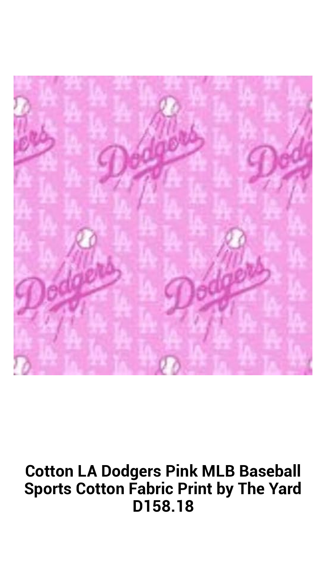Cotton LA Dodgers Pink MLB Baseball Sports Cotton Fabric Print by The Yard D158.18 Cotton LA Dodgers Pink MLB Baseball Sports Cotton Fabric Print by The Yard D158.18