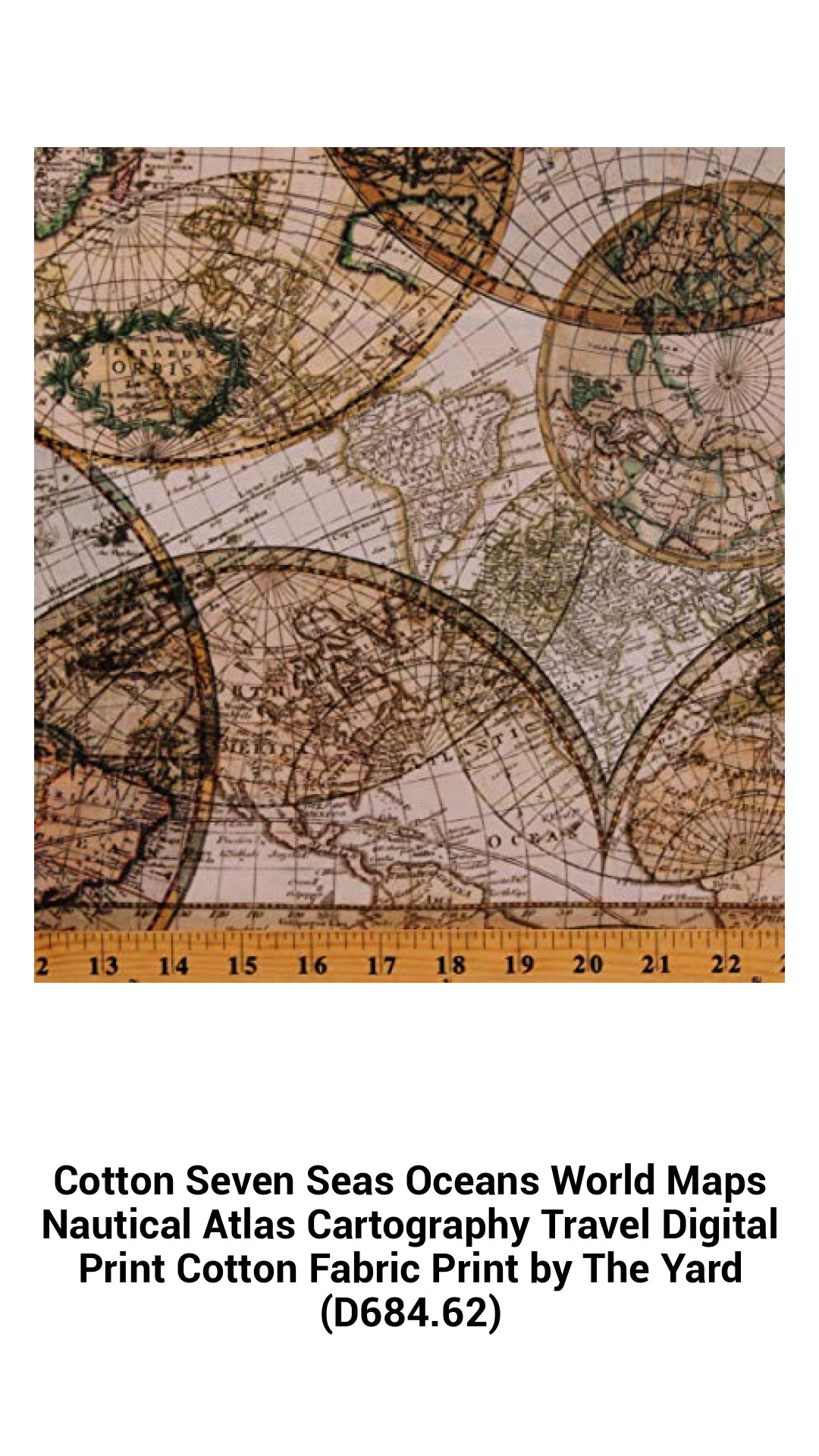 Cotton Seven Seas Oceans World Maps Nautical Atlas Cartography Travel Digital Print Cotton Fabric Print by The Yard (D684.62) Cotton Seven Seas Oceans World Maps Nautical Atlas Cartography Travel Digital Print Cotton Fabric Print by The Yard (D684.62)