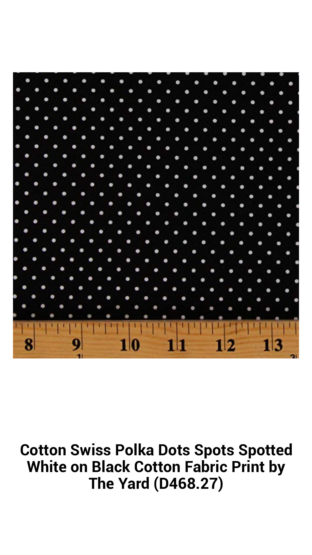 Stylish Black and White Swiss Polka Dot Cotton Fabric – Perfect for Quilting and Crafting by the Yard