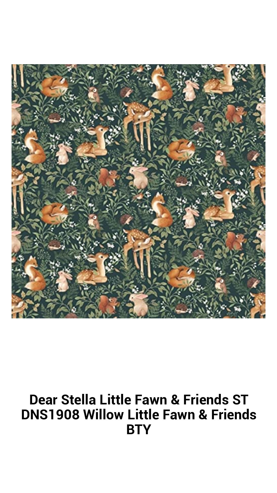 Enchanting Willow Little Fawn & Friends Fabric - Premium Quality Cotton for Creative Projects