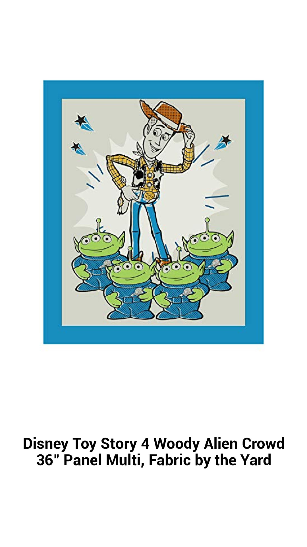 Toy Story 4 Woody and Alien Friends 36" Panel Fabric - Fun and Versatile Cotton Fabric for Quilting, Crafts, and Home Décor