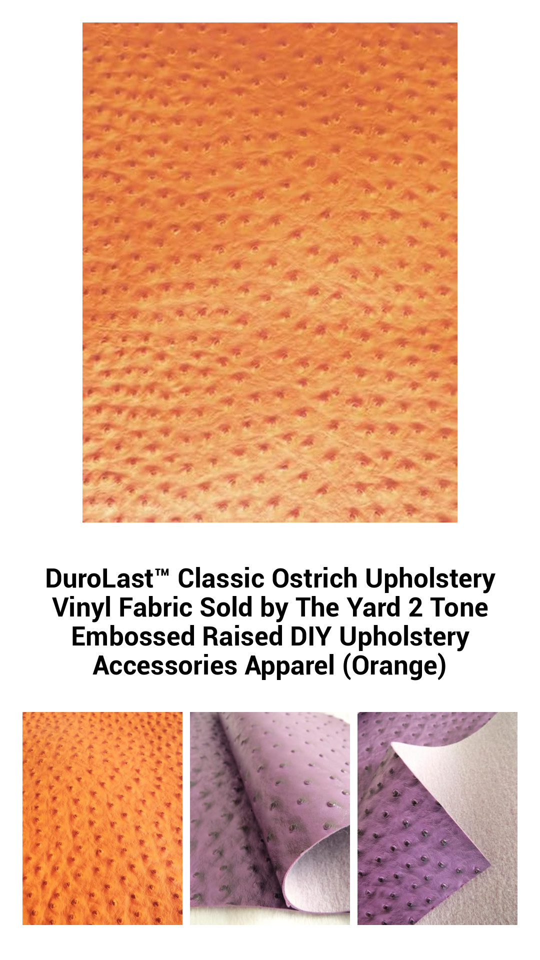 Vibrant Two-Tone Ostrich Vinyl Upholstery Fabric - Durable and Stylish DIY Material Sold by the Yard