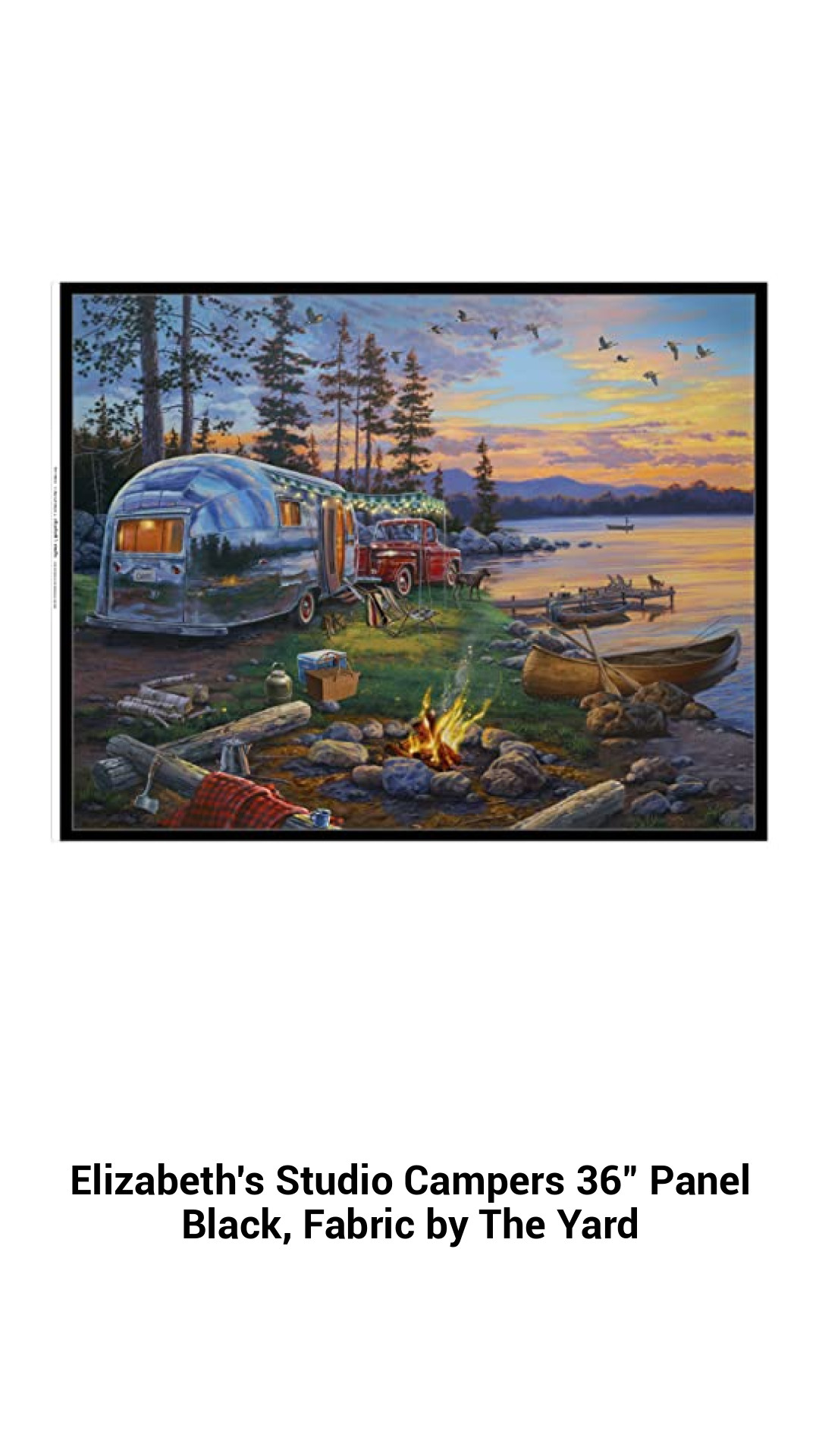 Campers Collection 36-Inch Black Cotton Fabric by Elizabeth's Studio - Perfect for Quilting and Crafting