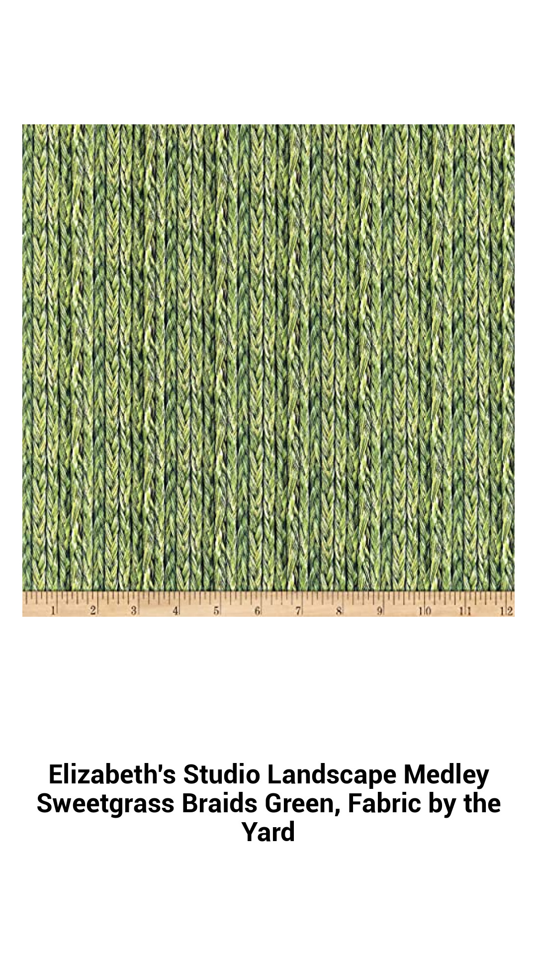 Versatile Sweetgrass Braids Green Cotton Fabric - Ideal for Quilting, Crafts & Home Décor by Elizabeth's Studio