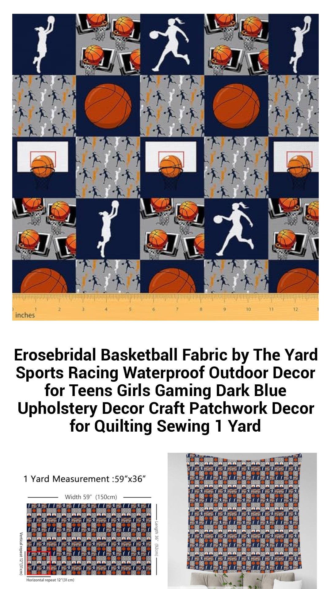 Erosebridal Basketball Fabric by The Yard Sports Racing Waterproof Outdoor Decor for Teens Girls Gaming Dark Blue Upholstery Decor Craft Patchwork Decor for Quilting Sewing 1 Yard Erosebridal Basketball Fabric by The Yard Sports Racing Waterproof Outdoor Decor for Teens Girls Gaming Dark Blue Upholstery Decor Craft Patchwork Decor for Quilting Sewing 1 Yard