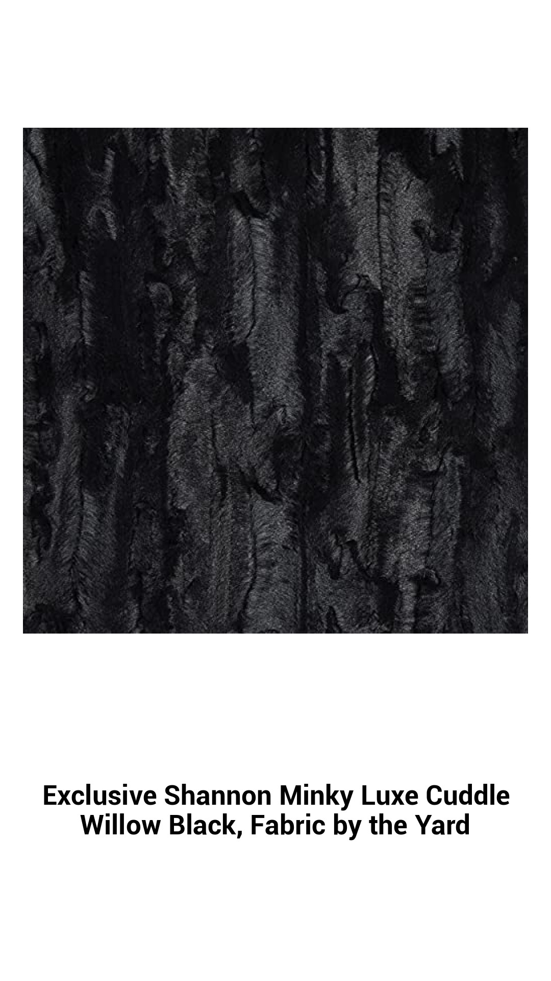 Ultra-Soft Shannon Luxe Cuddle Minky Fabric in Elegant Willow Black - Premium Quality by the Yard for Sewing Projects
