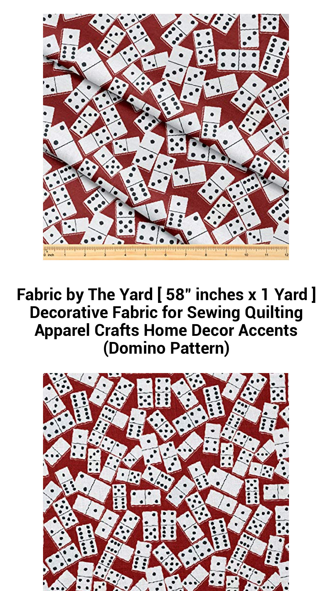 Premium 58-Inch Decorative Fabric by the Yard - Domino Pattern for Sewing, Quilting, and Home Decor Projects