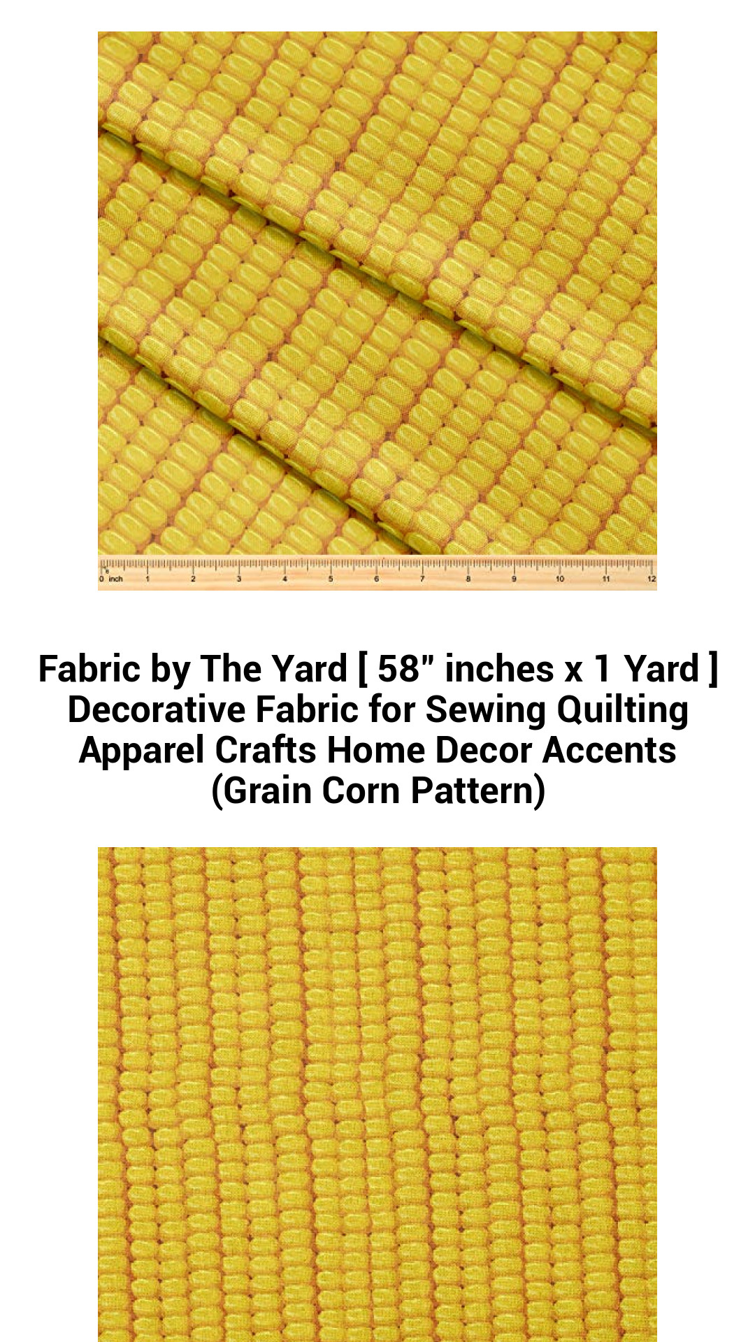 Premium 58-Inch Decorative Fabric by the Yard for Sewing, Quilting, Apparel, and Home Decor – Charming Grain Corn Pattern