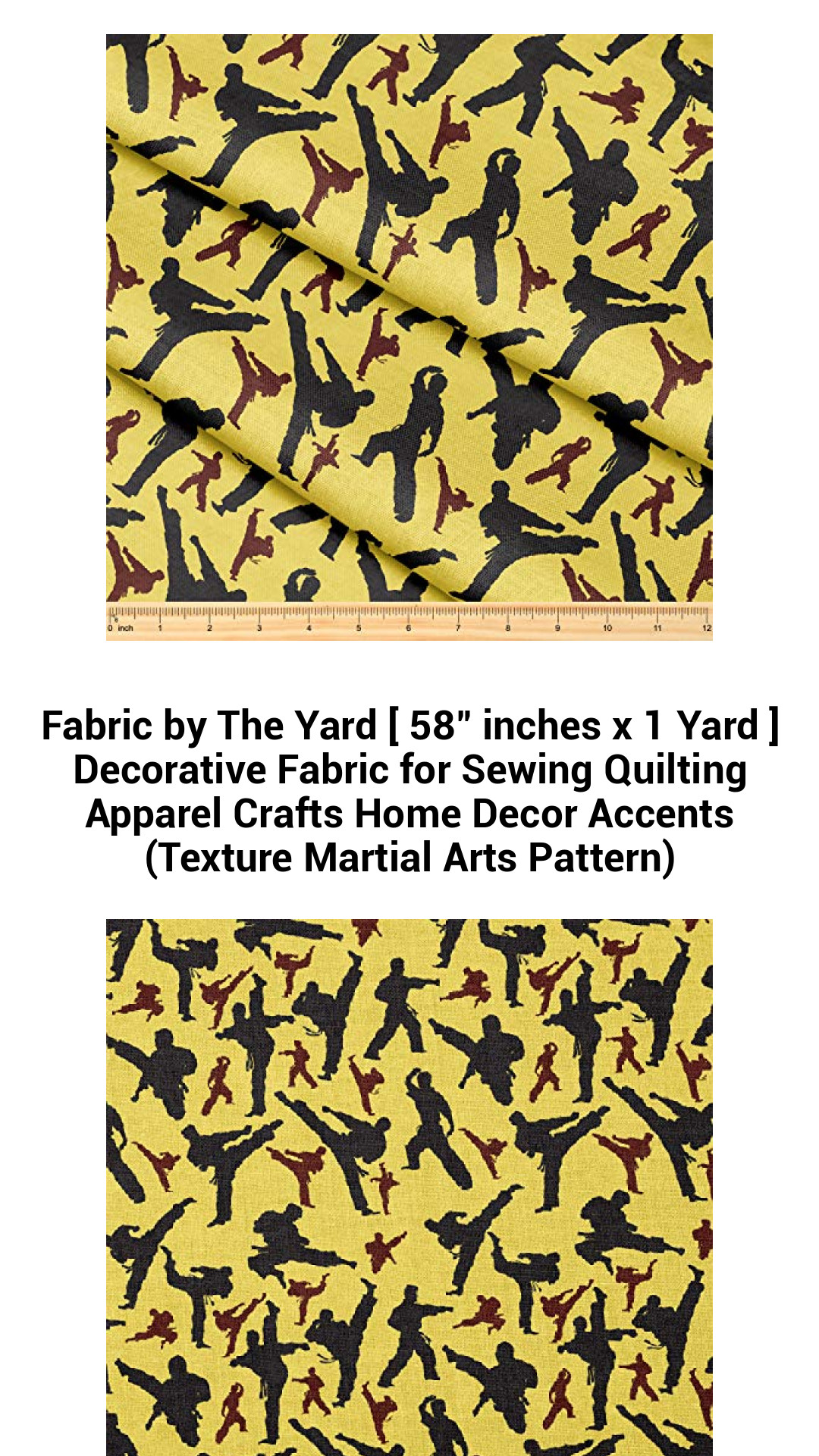 Premium Martial Arts Pattern Fabric by the Yard – 58" x 1 Yard – Ideal for Quilting, Apparel, and Home Décor Crafting