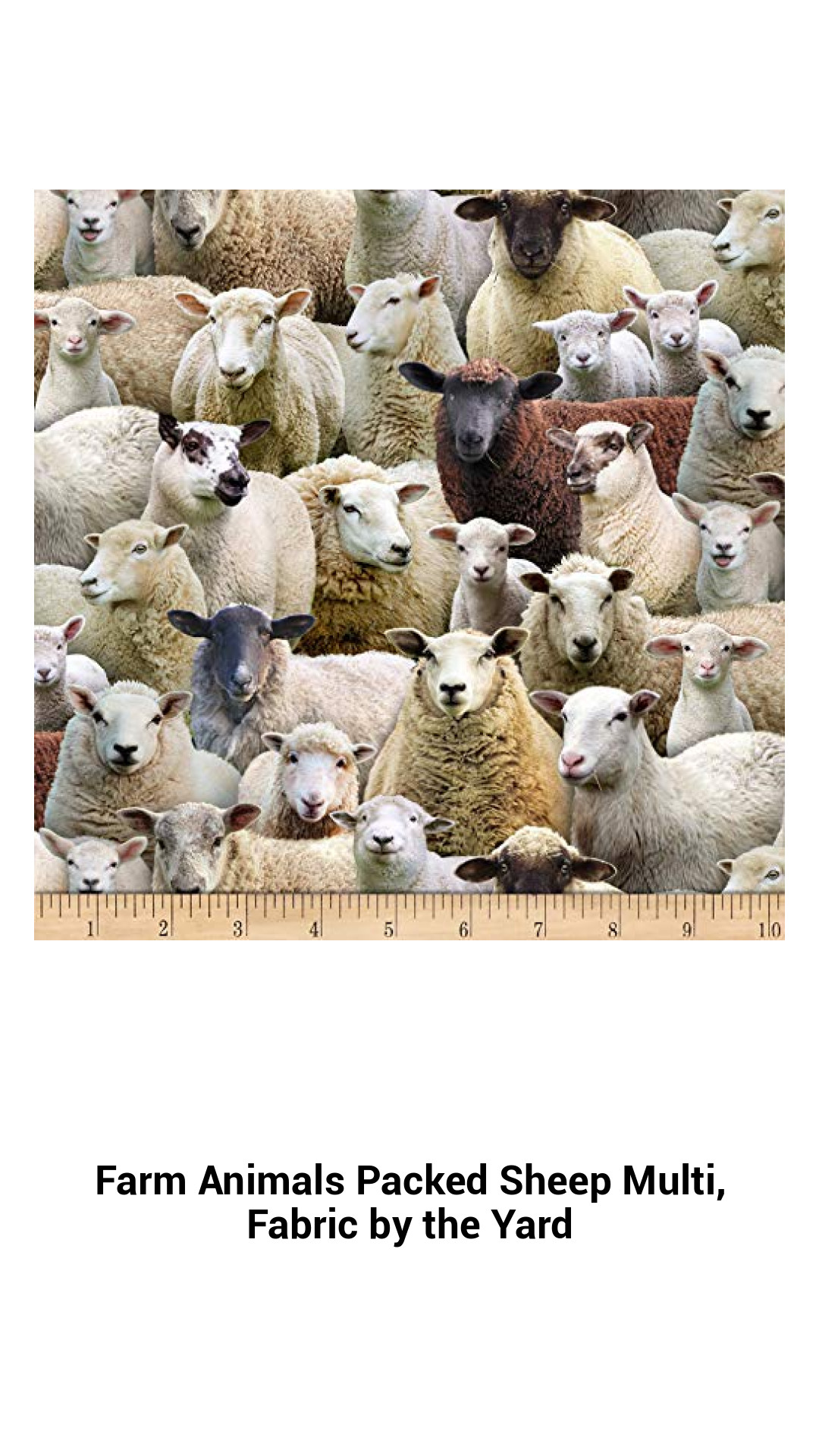 Farm Animals Packed Sheep Multi, Fabric by the Yard Farm Animals Packed Sheep Multi, Fabric by the Yard