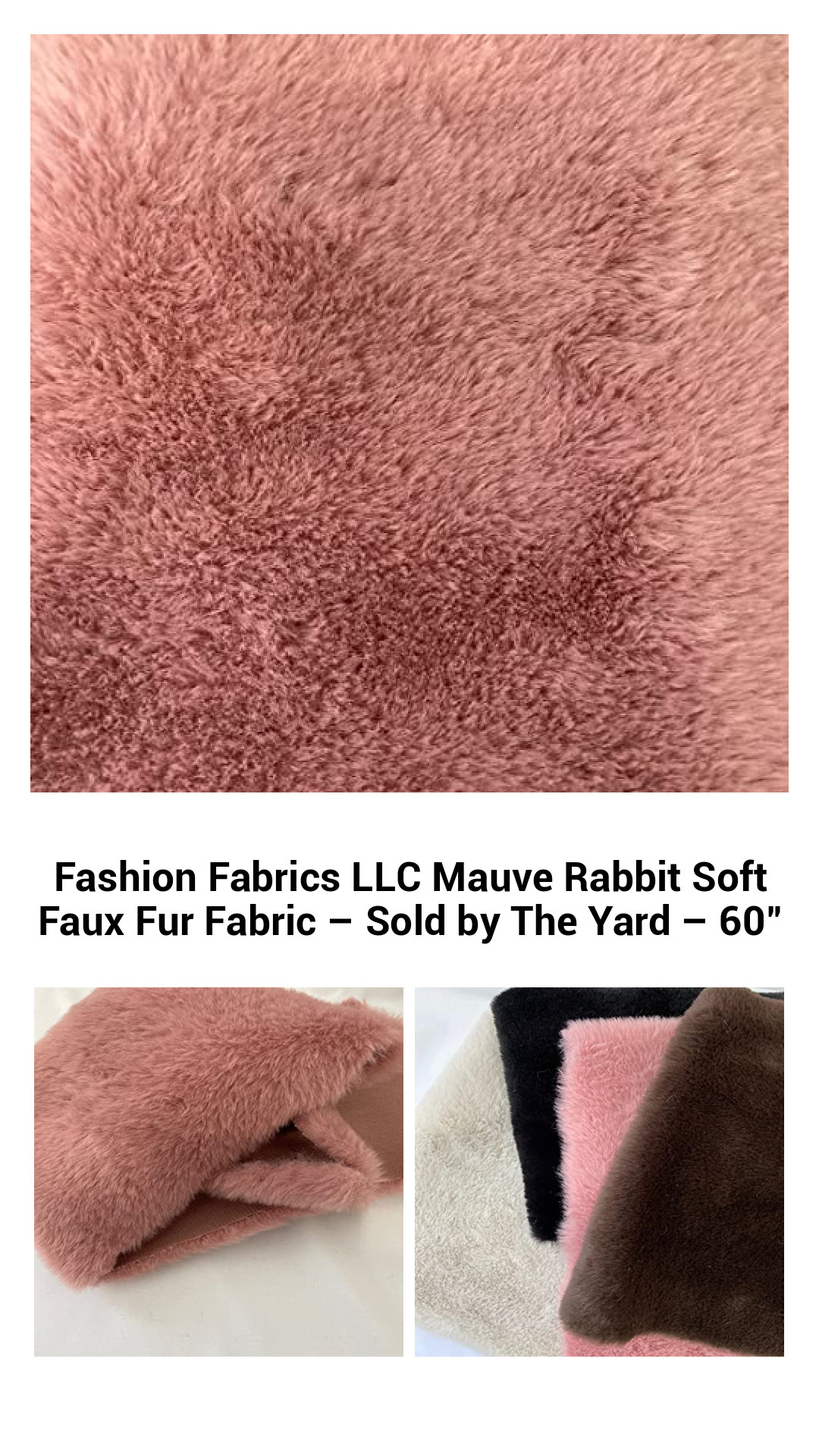 Luxurious Mauve Rabbit Soft Faux Fur Fabric – Premium Quality, Sold by the Yard – Perfect for Home Décor, Crafts, and Costumes