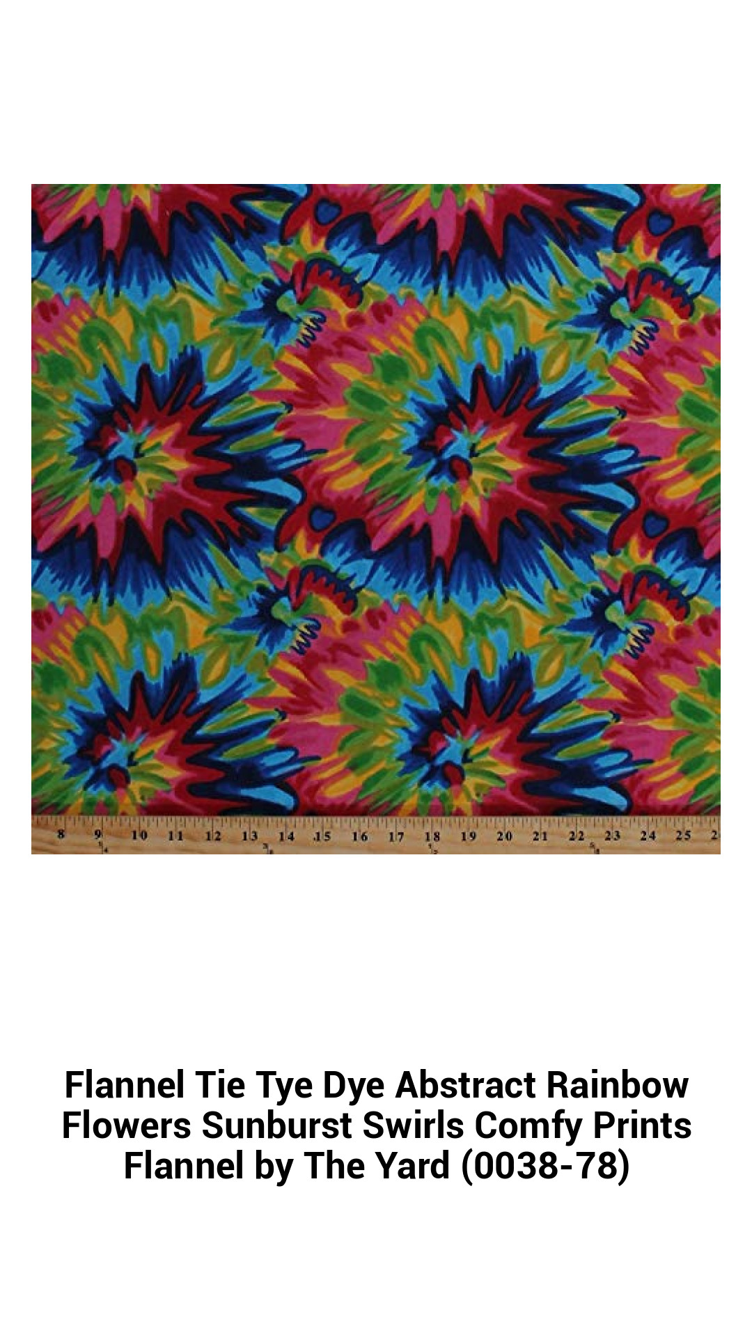 Vibrant Rainbow Floral Tie-Dye Flannel Fabric – 100% Cotton Comfy Prints by the Yard