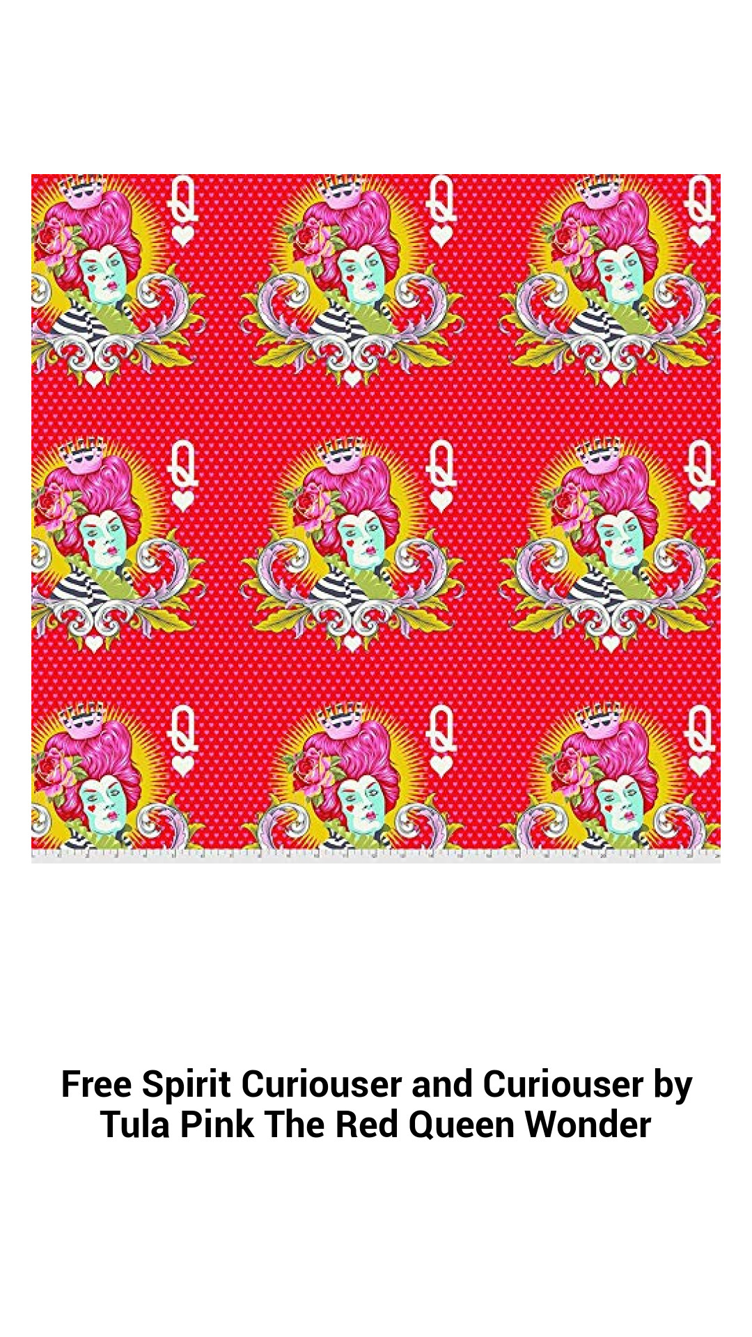 Enchanting Tula Pink Fabric - Curiouser and Curiouser Red Queen Wonder by Free Spirit, Premium Cotton for Creative Projects