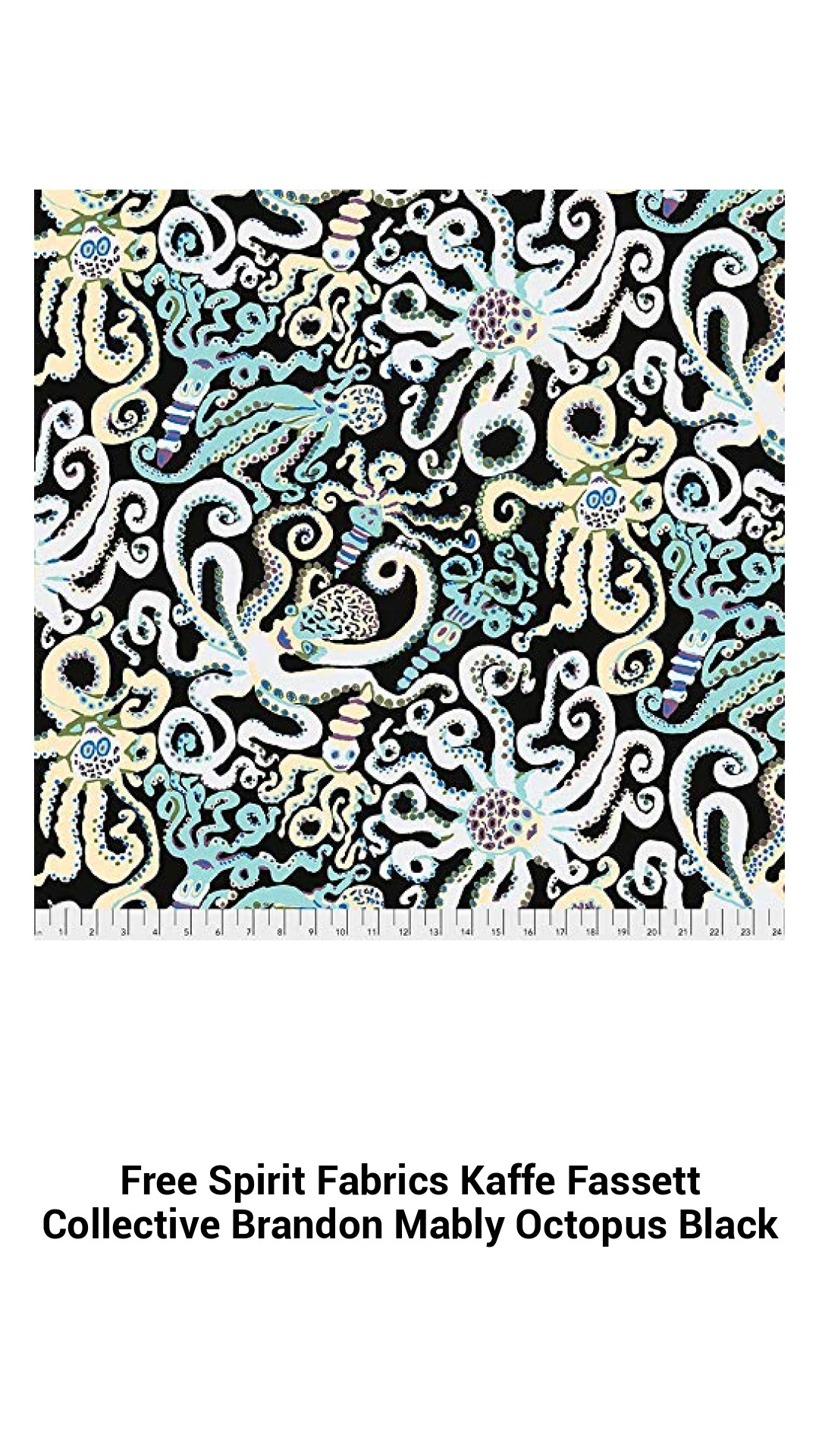 Free Spirit Fabrics Kaffe Fassett Collective Brandon Mably Octopus Black Free Spirit Fabrics Kaffe Fassett Collective Brandon Mably Octopus Black