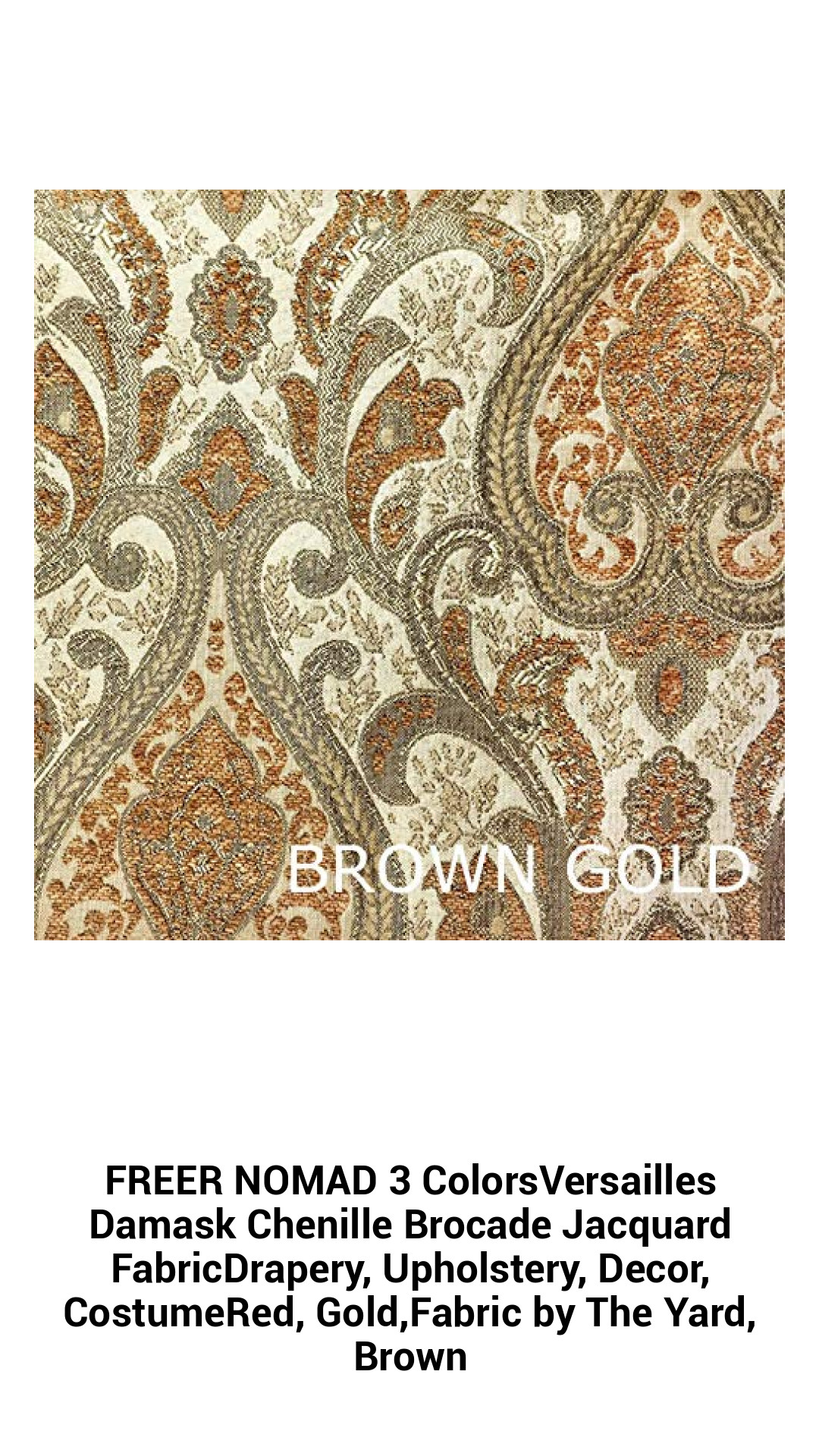 Luxurious Versailles Damask Chenille Brocade Fabric for Drapery & Upholstery - Rich Red, Opulent Gold, and Elegant Brown - Premium Quality by the Yard