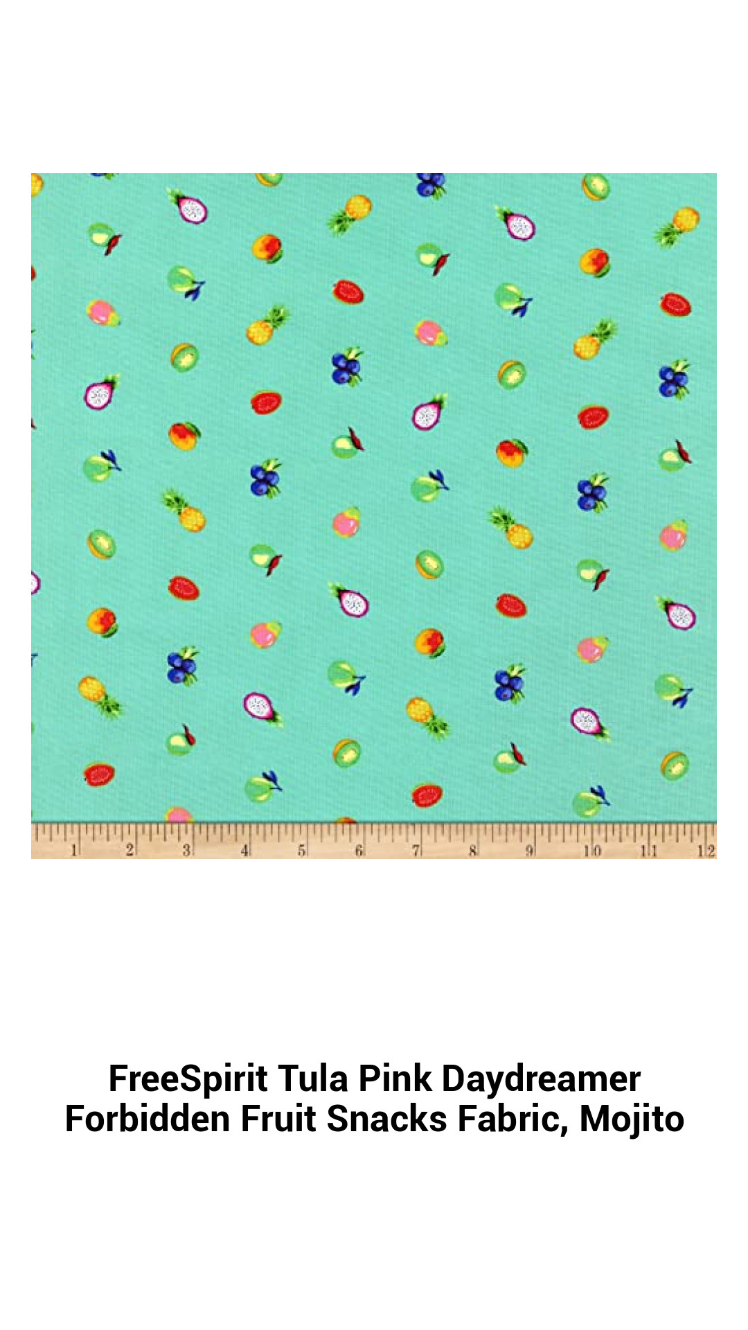 Tula Pink Daydreamer Forbidden Fruit Snacks Fabric in Mojito - Premium 100% Cotton for Quilting, Crafts, and Home Decor