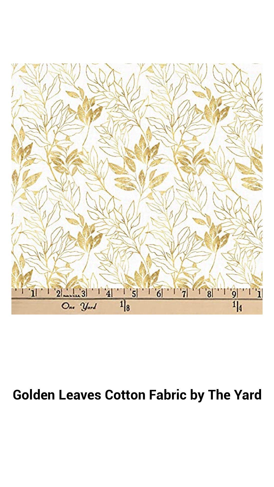 Luxurious Golden Leaves Cotton Fabric - Premium Quality Printed Fabric by the Yard for Sewing and Quilting Projects