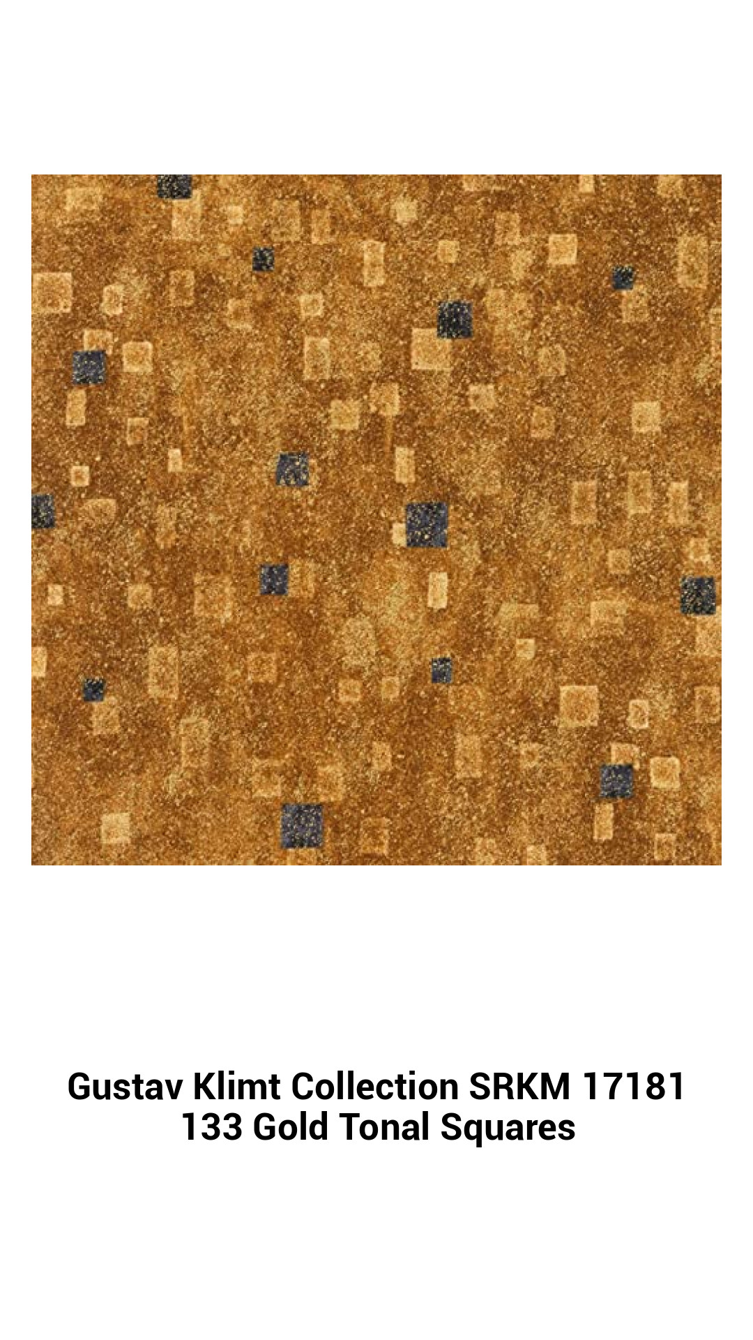 Gustav Klimt Inspired Gold Tonal Squares Fabric - Premium 100% Cotton for Creative Projects