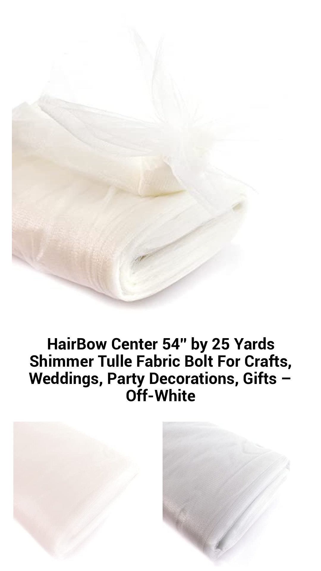 Premium Off-White 54" x 25 Yards Shimmer Tulle Fabric Roll - Perfect for Weddings, Crafts, and Party Decor