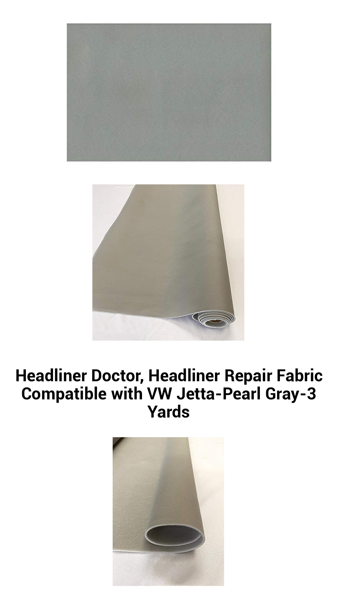 Premium Pearl Gray Headliner Repair Fabric for VW Jetta – 3 Yards of Quality, Foam-Backed Material