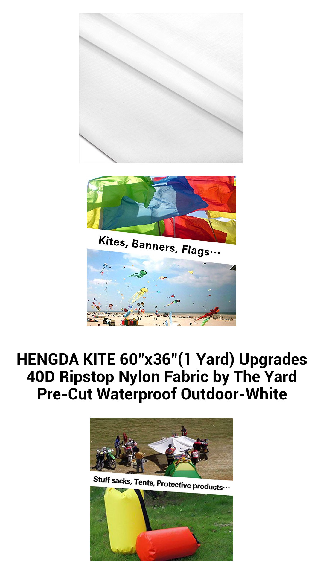 Premium 40D Ripstop Nylon Fabric - 1 Yard Waterproof Outdoor Material for Crafts, Apparel, and More