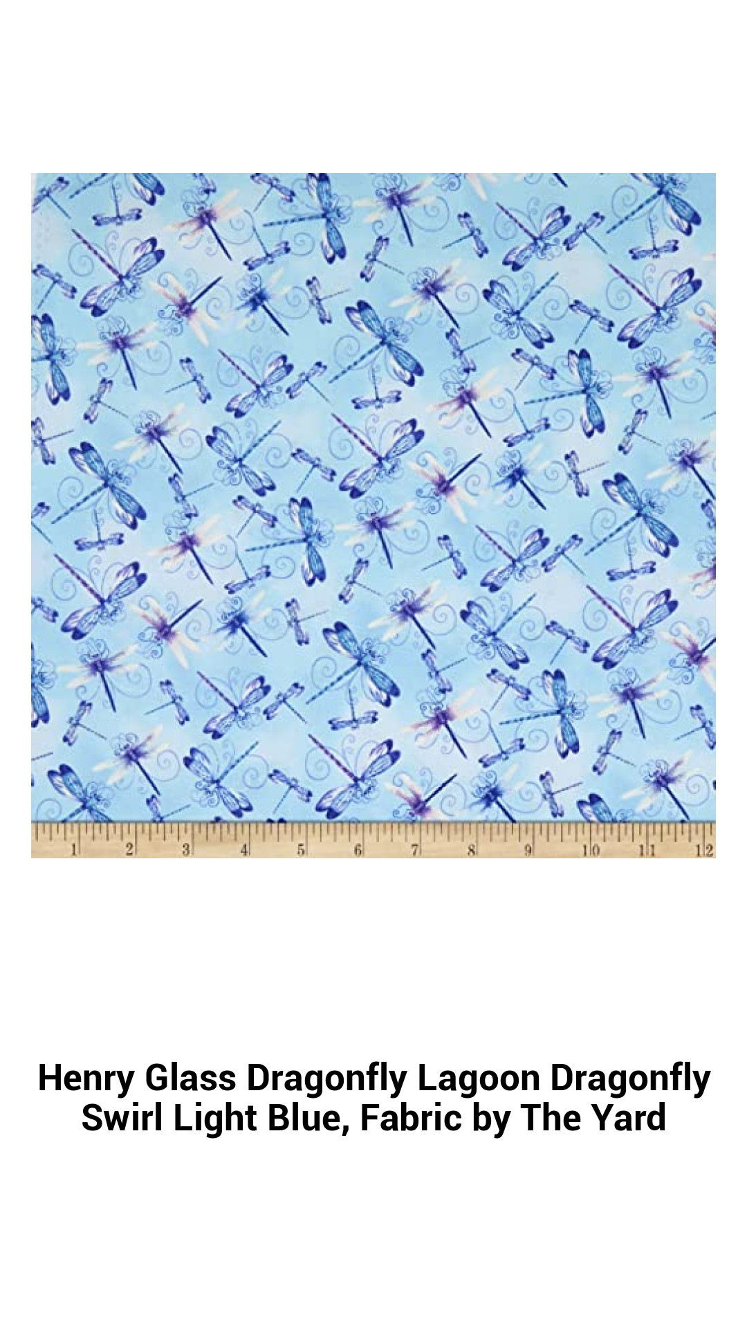 Dragonfly Lagoon Light Blue Fabric by Henry Glass - Versatile Cotton for Quilting and Crafts