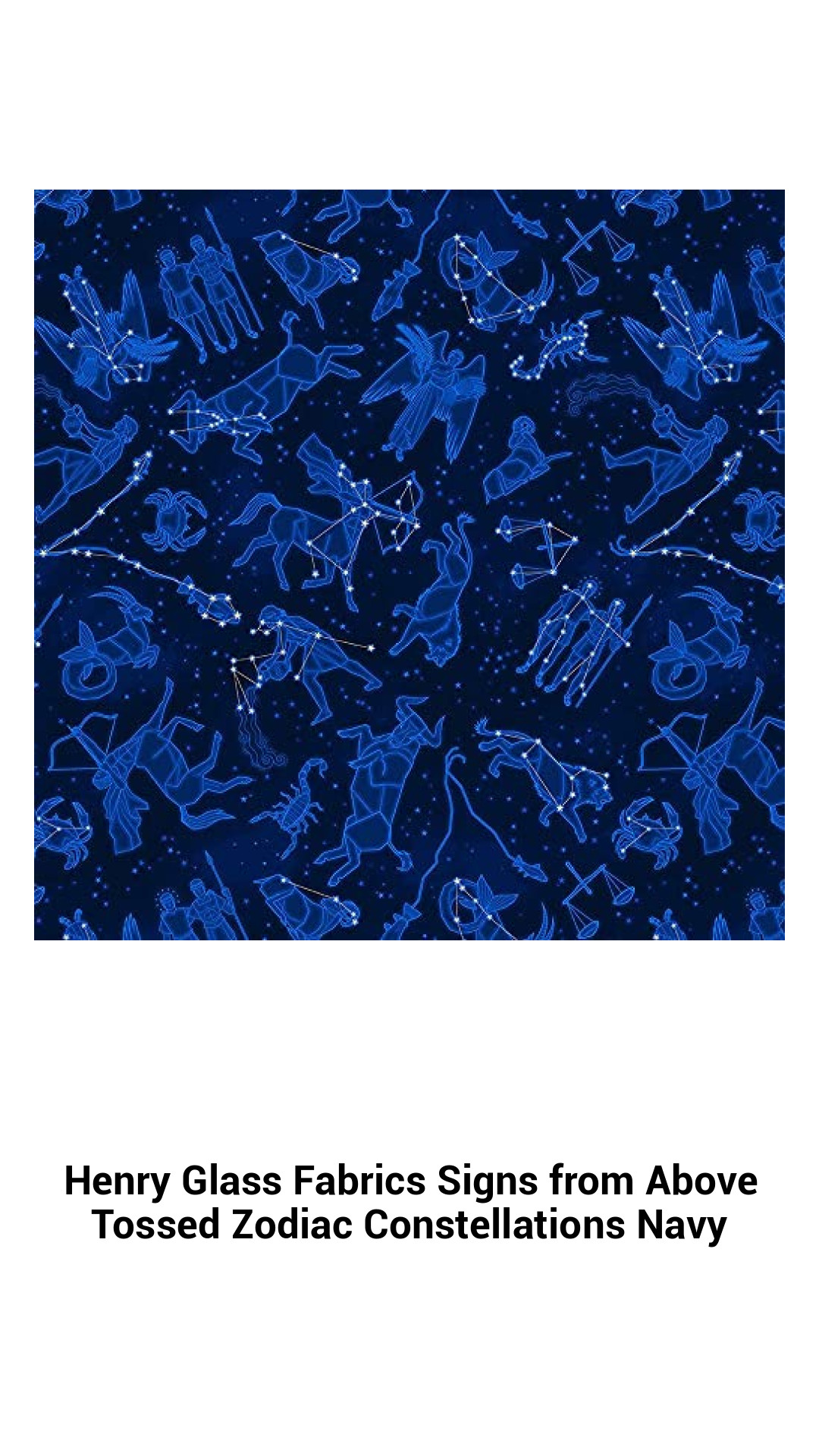 Enchanting Navy Zodiac Constellations Quilting Fabric - Premium 44" Cotton for Stunning Creations