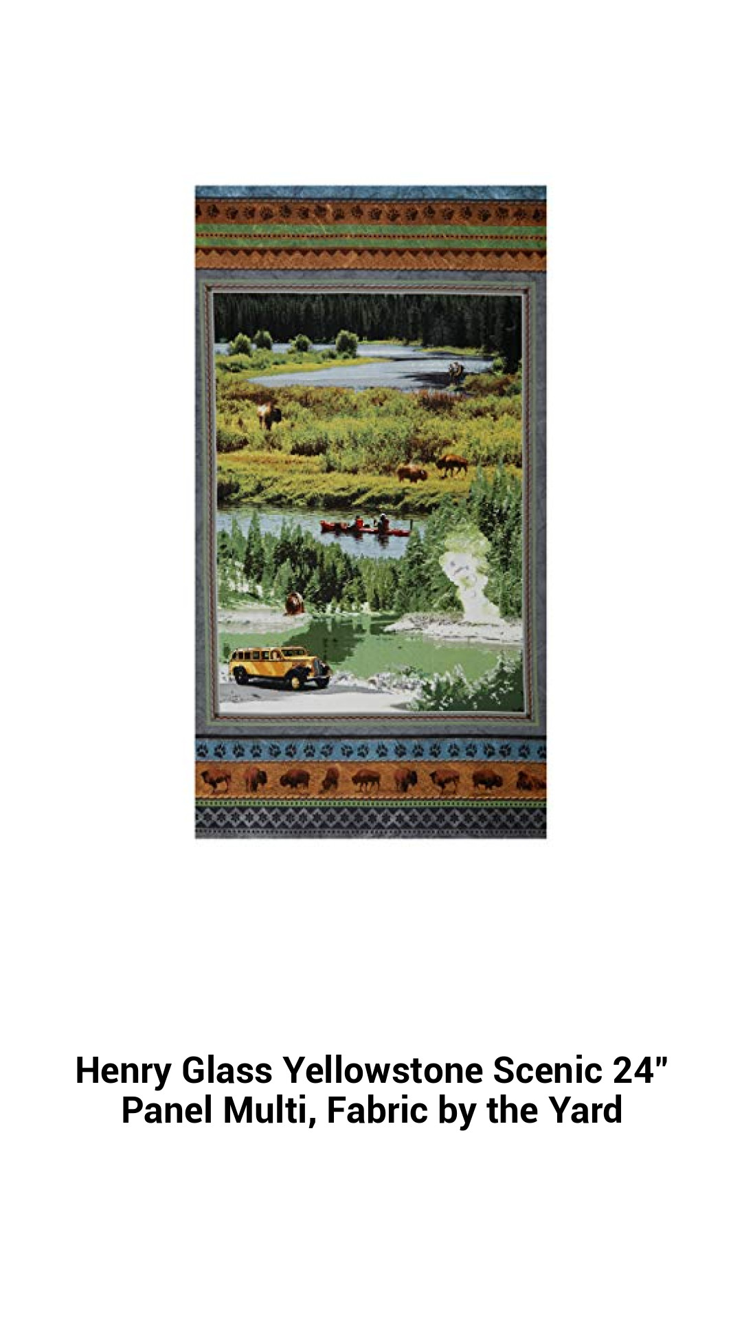 Explore the Beauty of Yellowstone with Henry Glass 24-Inch Scenic Cotton Fabric Panel - Perfect for Quilting, Crafts, and More