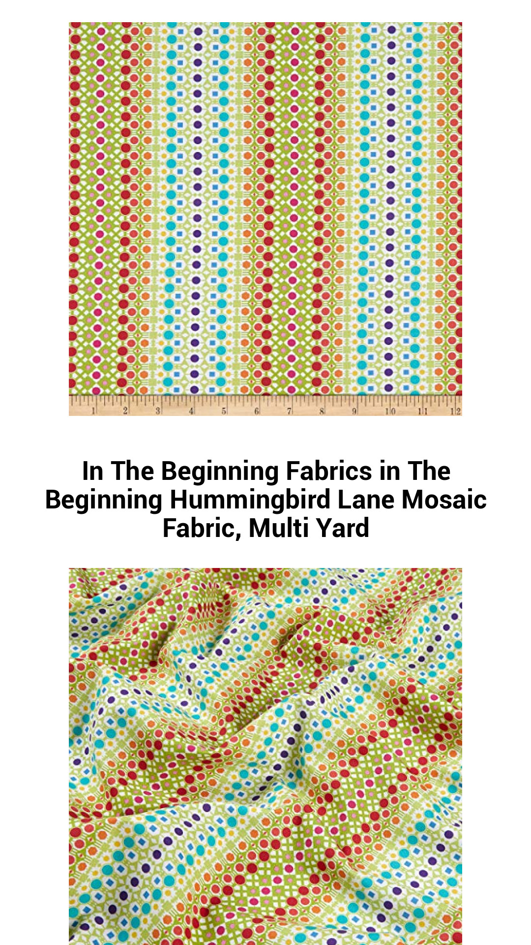 In The Beginning Fabrics in The Beginning Hummingbird Lane Mosaic Fabric, Multi Yard In The Beginning Fabrics in The Beginning Hummingbird Lane Mosaic Fabric, Multi Yard