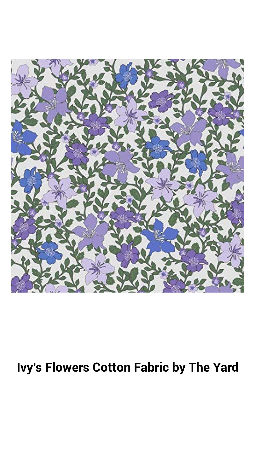 Ivy's Flower Garden Cotton Fabric - Premium Quilting Material Sold by the Yard for Creative Projects