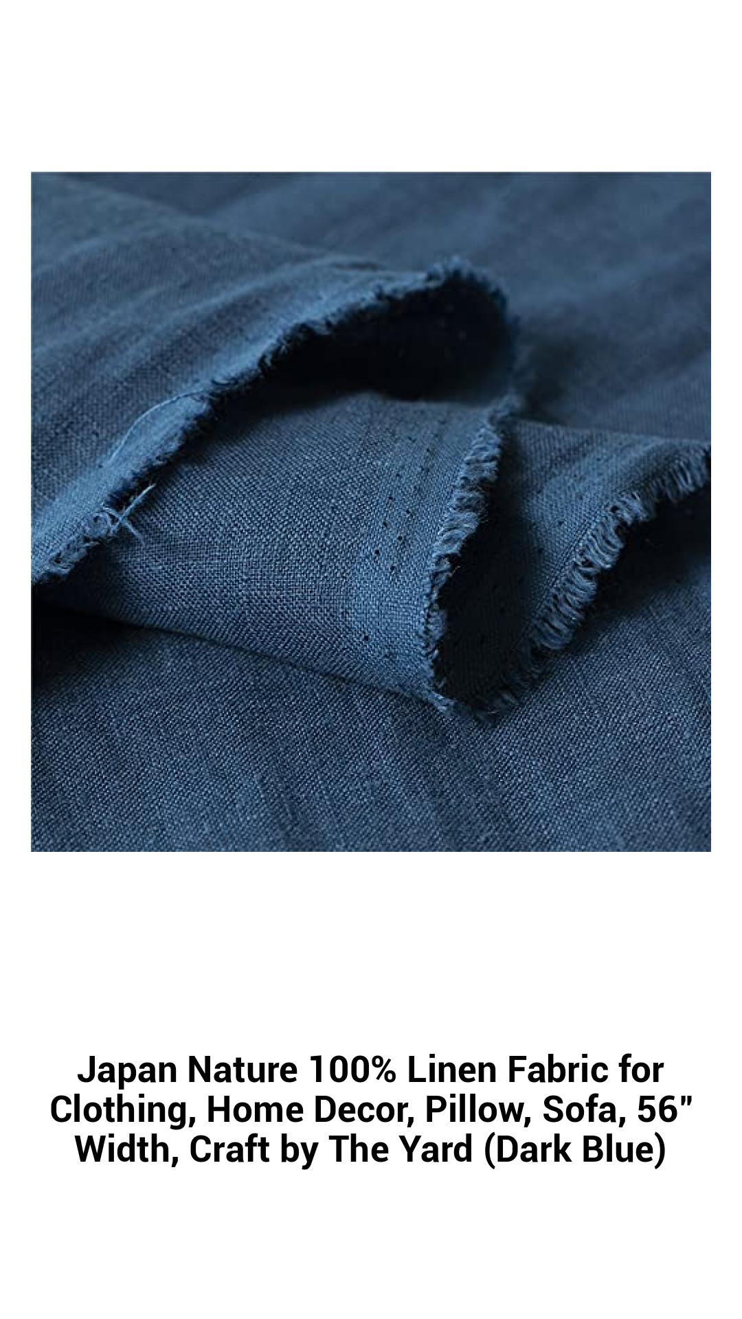 Luxurious Dark Blue 100% Linen Fabric by the Yard - Perfect for Fashion, Home Decor, and Crafting Projects