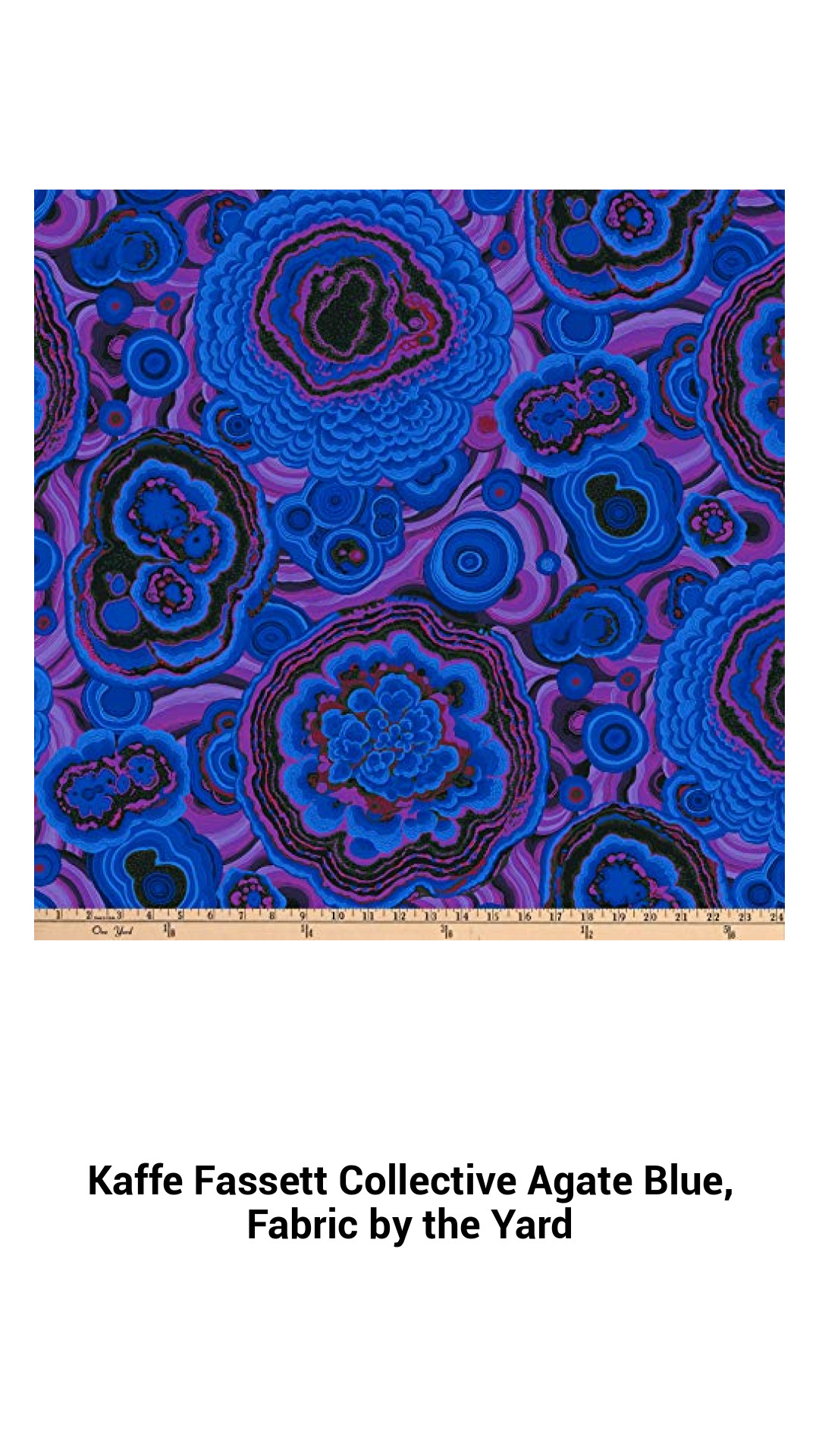 Exquisite Kaffe Fassett Collective Agate Blue Cotton Fabric – Perfect for Quilting and Home Decor, Sold by the Yard